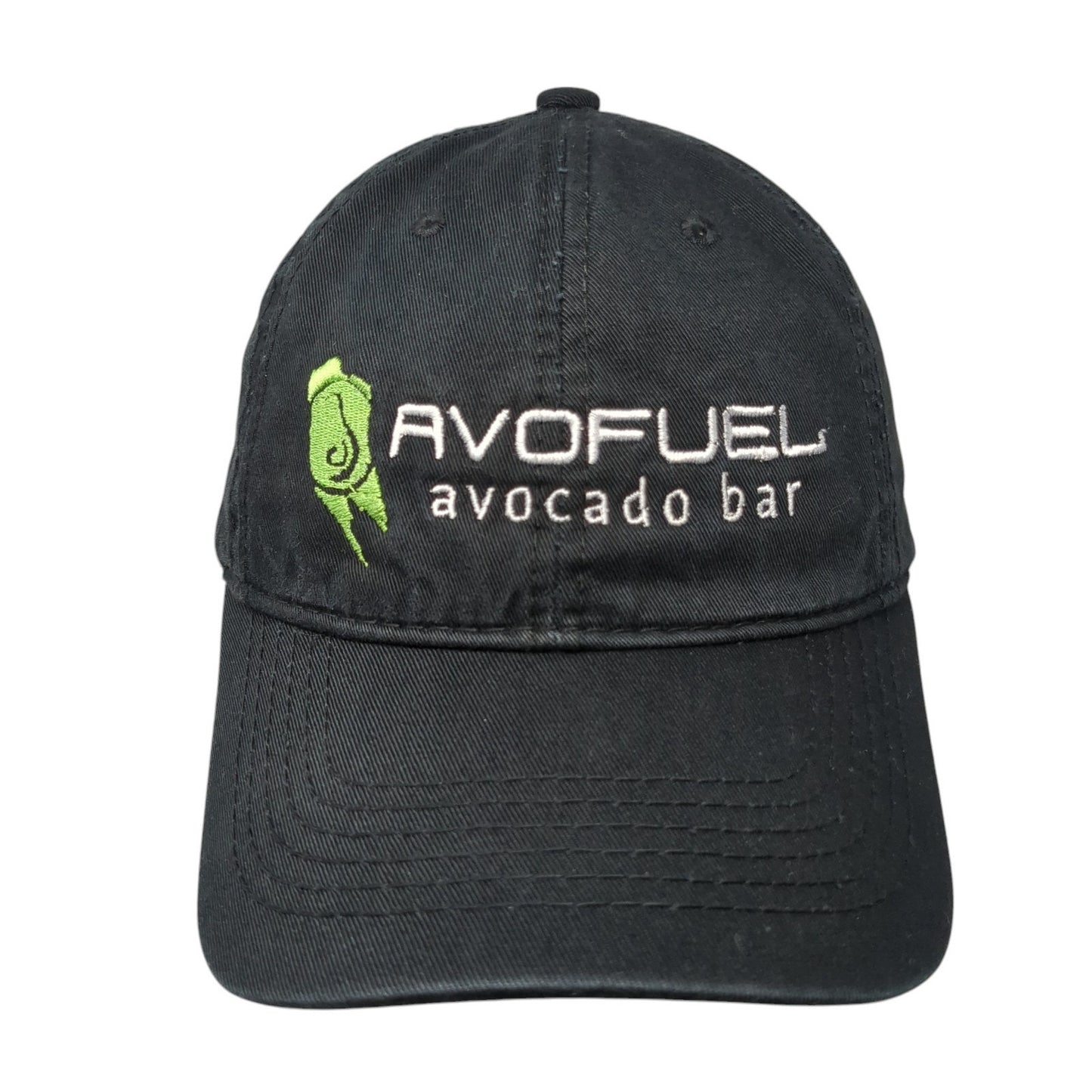 AvoFuel Slideback Hat Black Avocado Bar Adjustable Embroidered Logo