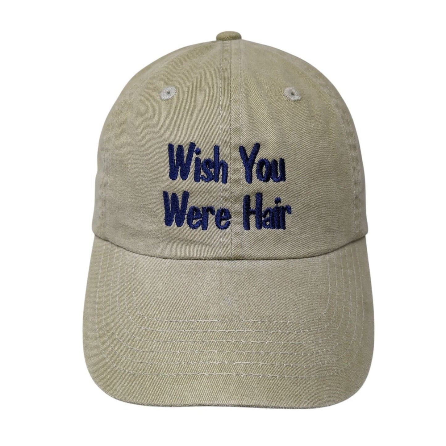 Wish You Were Hair Slideback Hat Tan One Size Adjustable Port Authority Cotton