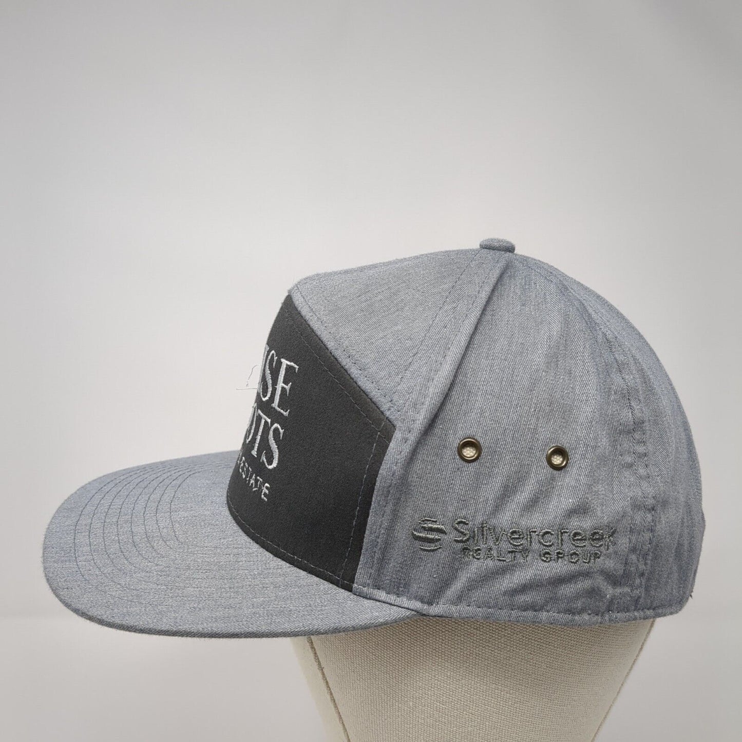 Boise Roots Real Estate Slideback Hat Gray One Size Leather Strap