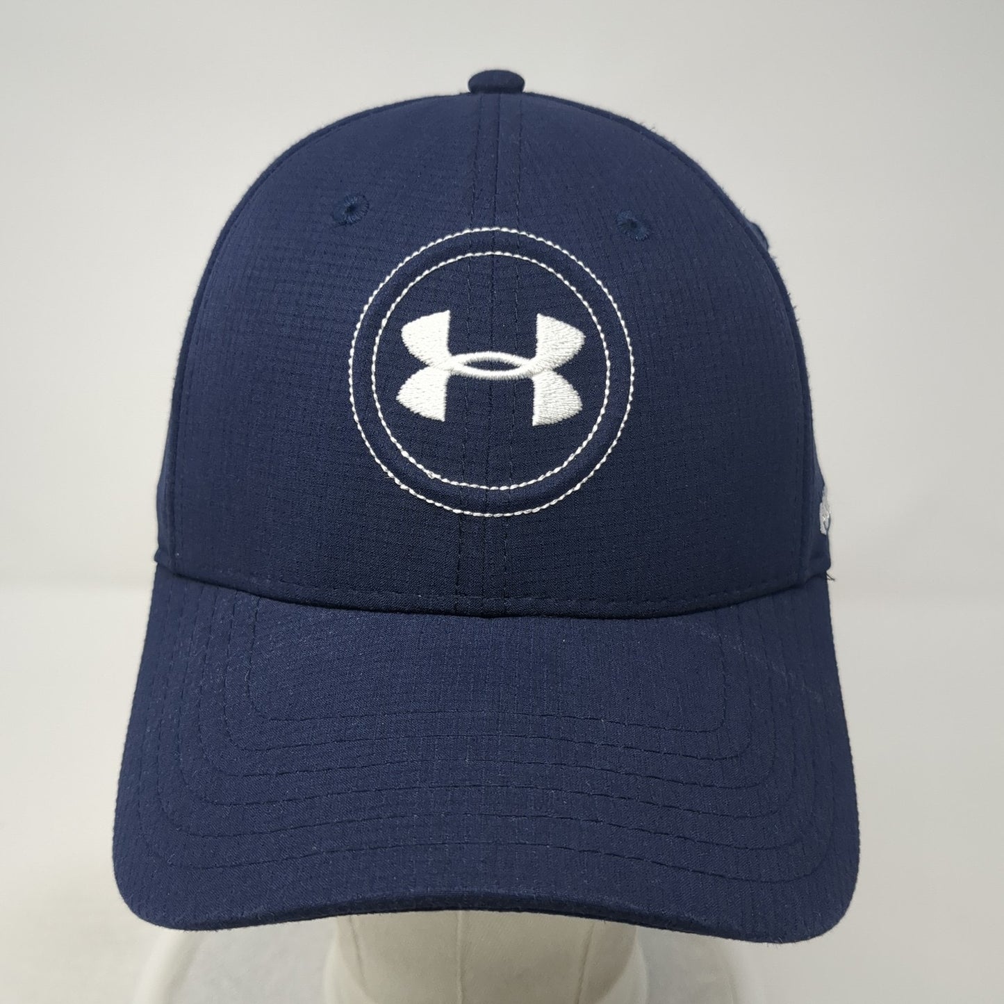 Under Armour Golf Fitted Hat Solid Blue XL Embroidered Logo Vent Holes