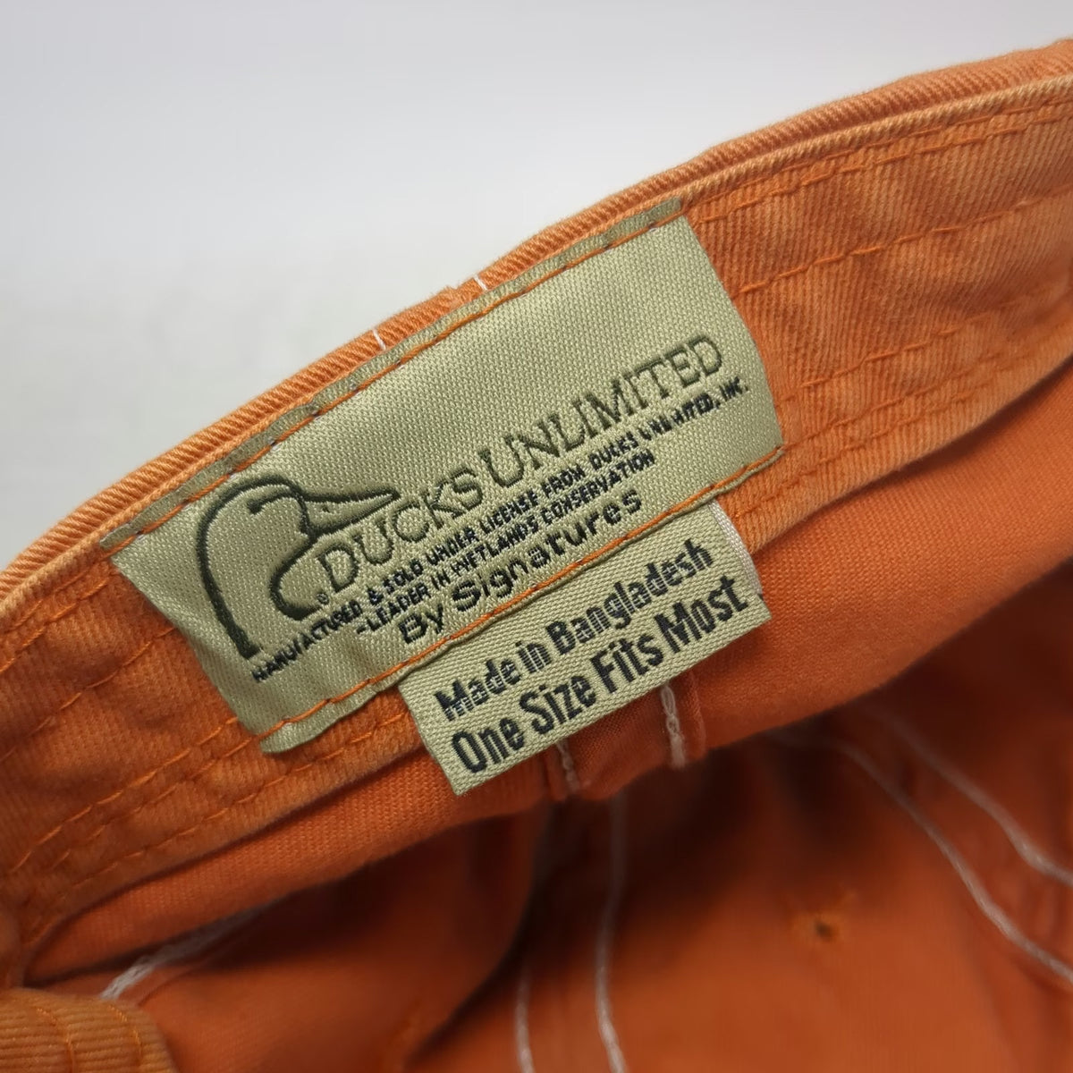 Ducks Unlimited Baseball Cap Orange One Size Slideback 1937 Duck Embroidery Hat