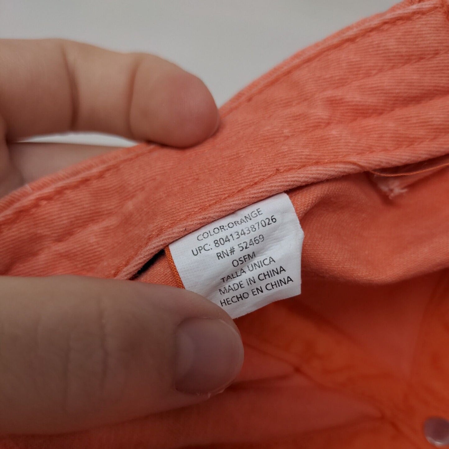 Unbranded Slideback Hat Orange OSFM Adjustable Vented Holes 6 Panel Blank