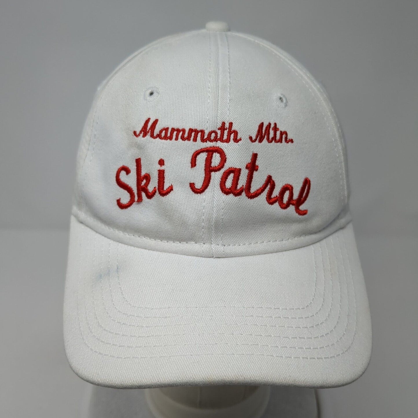 Mammoth Mtn. Ski Patrol Slideback Hat White One Size Adjustable Sportsman