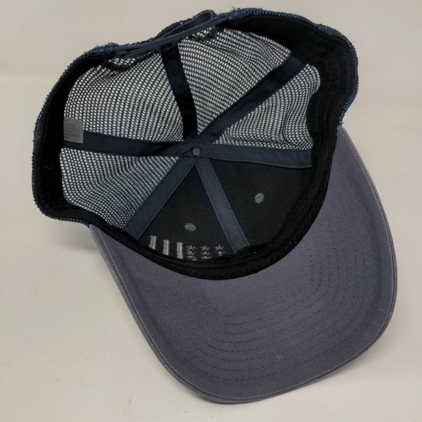 American Flag Snapback Trucker Hat Blue One Size Adjustable Mesh Back Patriotic