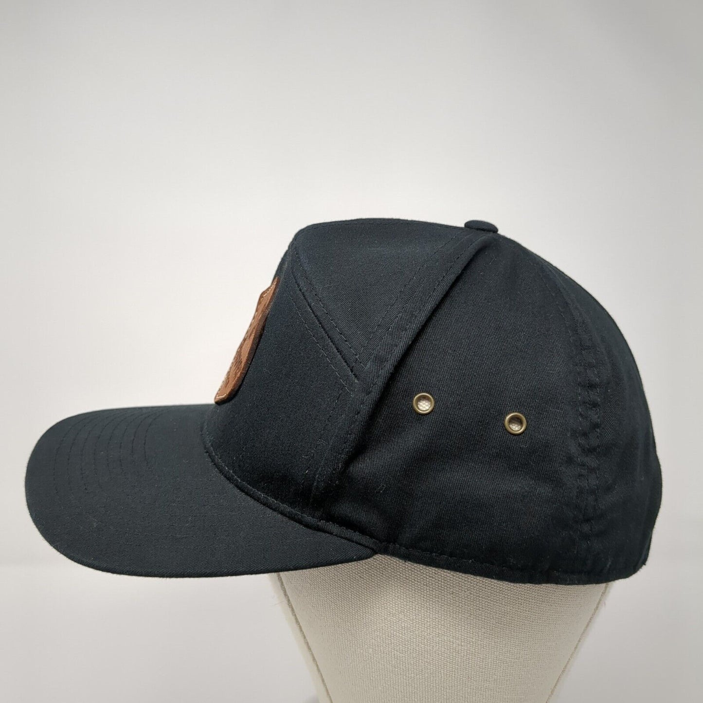 Discover Church Slideback Hat Black OS Adjustable Leather Patch Richardson