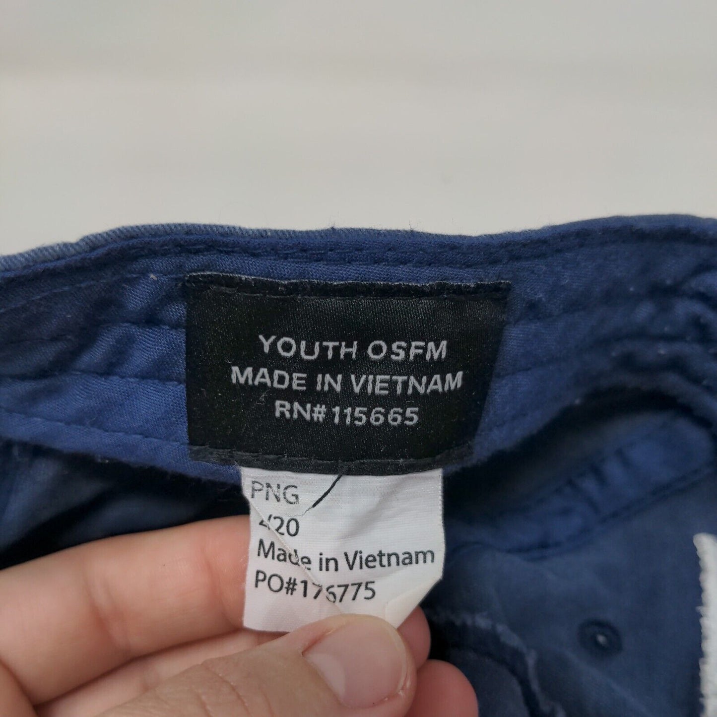 Top Gun Youth Snapback Hat Blue OSFM Adjustable Embroidered Vented Holes 6 Panel