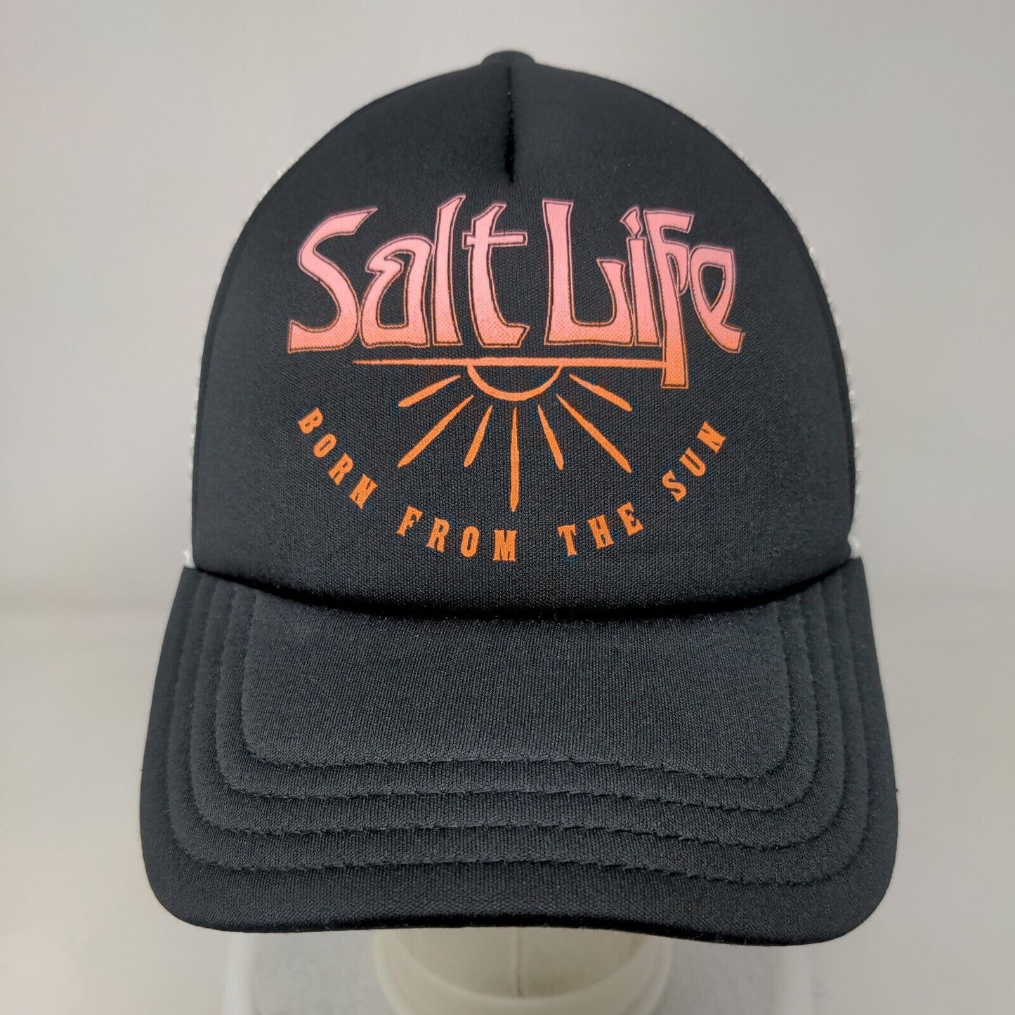 Salt Life Born From The Sun Snapback Trucker Hat Black OSFM Colorblock