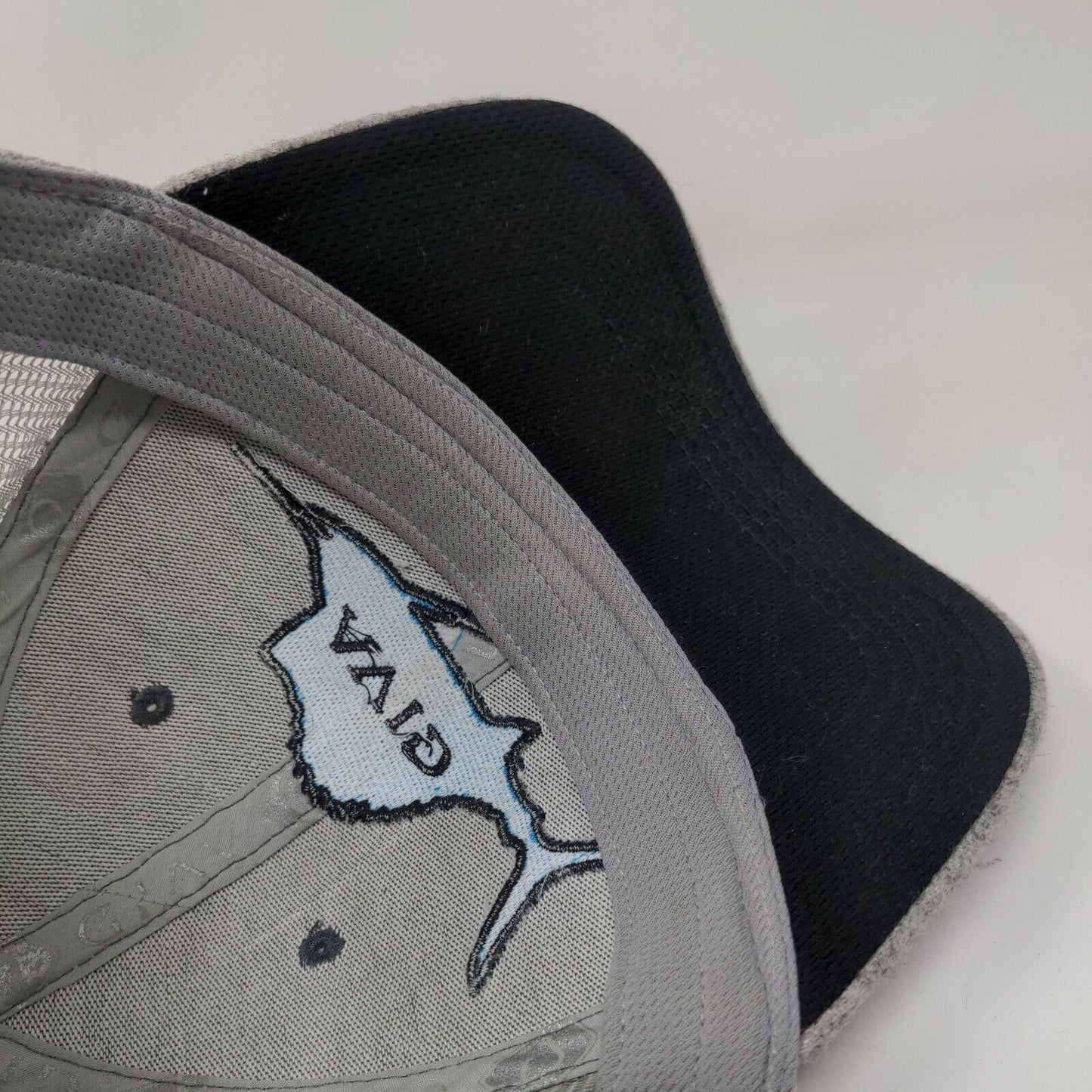 Avid Snapback Mesh Back Trucker Hat Gray OSFM Embroidered Fishing Hook