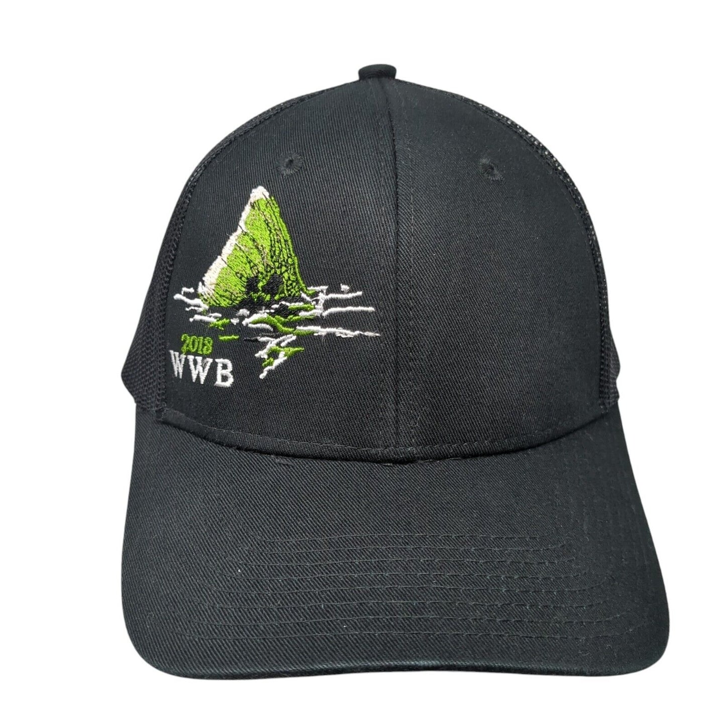 2018 WWB Snapback Trucker Hat Black One Size Adjustable Mesh Back Port Authority