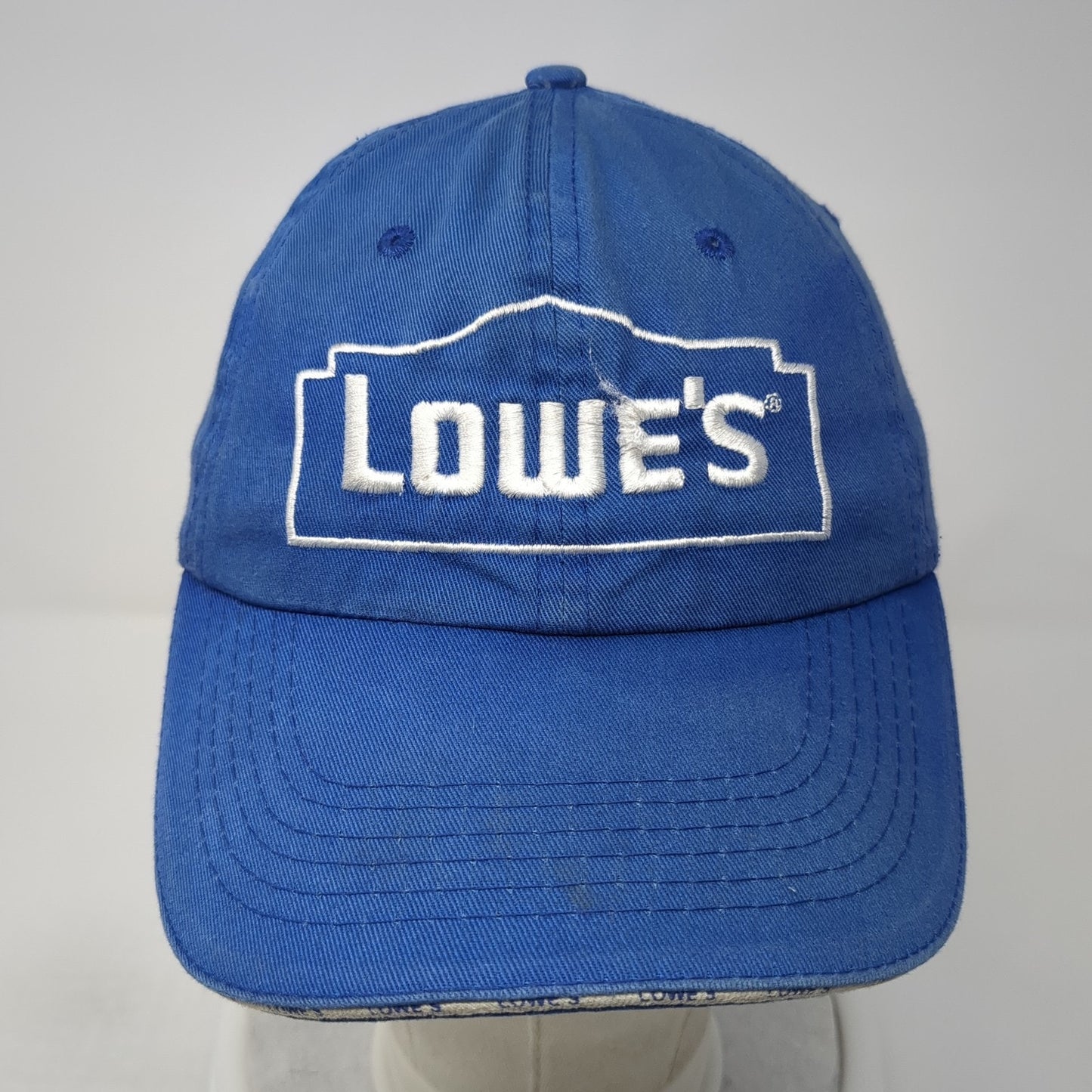 Lowe's Strapback Hat Blue One Size Adjustable Embroidered Vent Holes