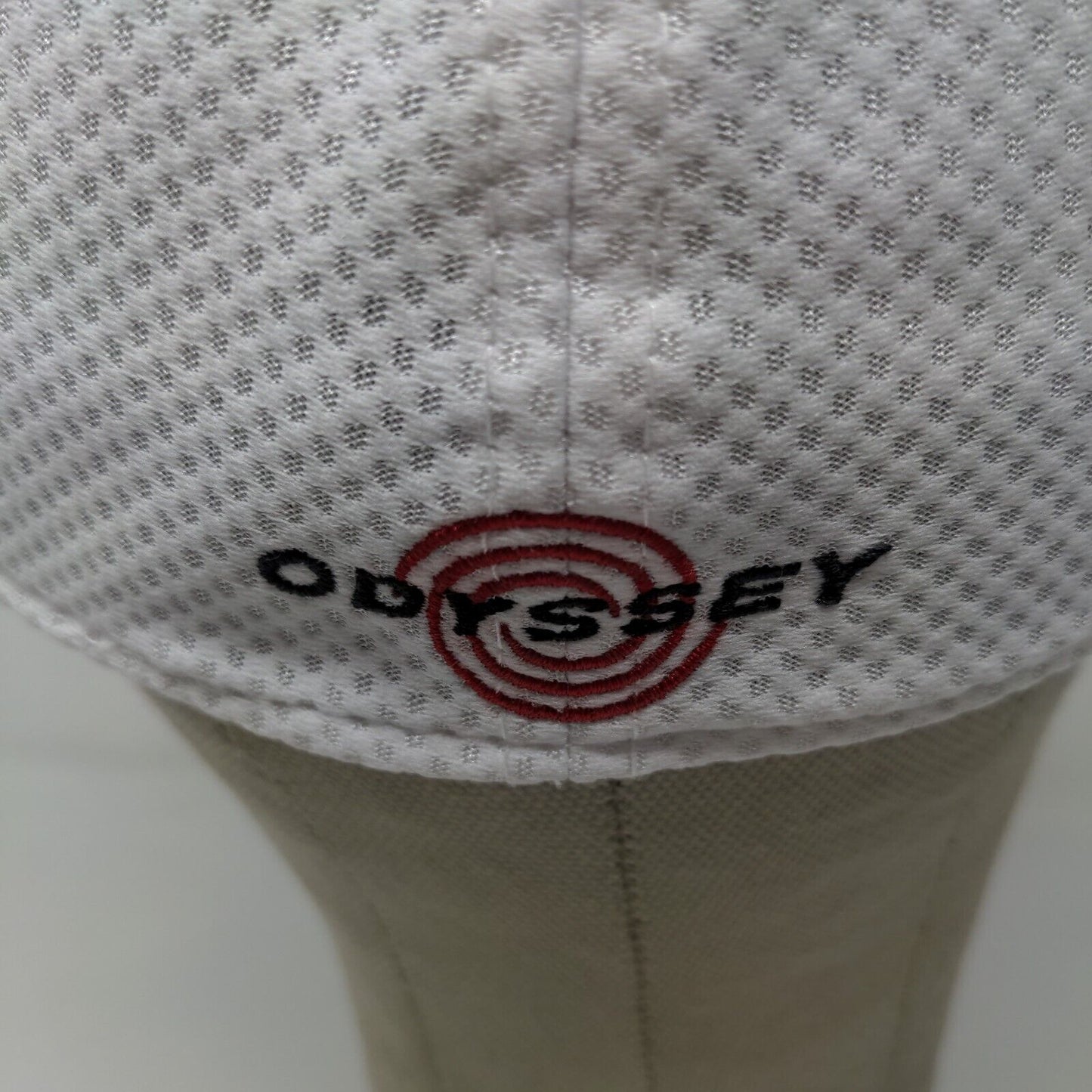 Callaway Men's Fitted Hat White Size S/M Embroidered Odyssey Golf Club Logo