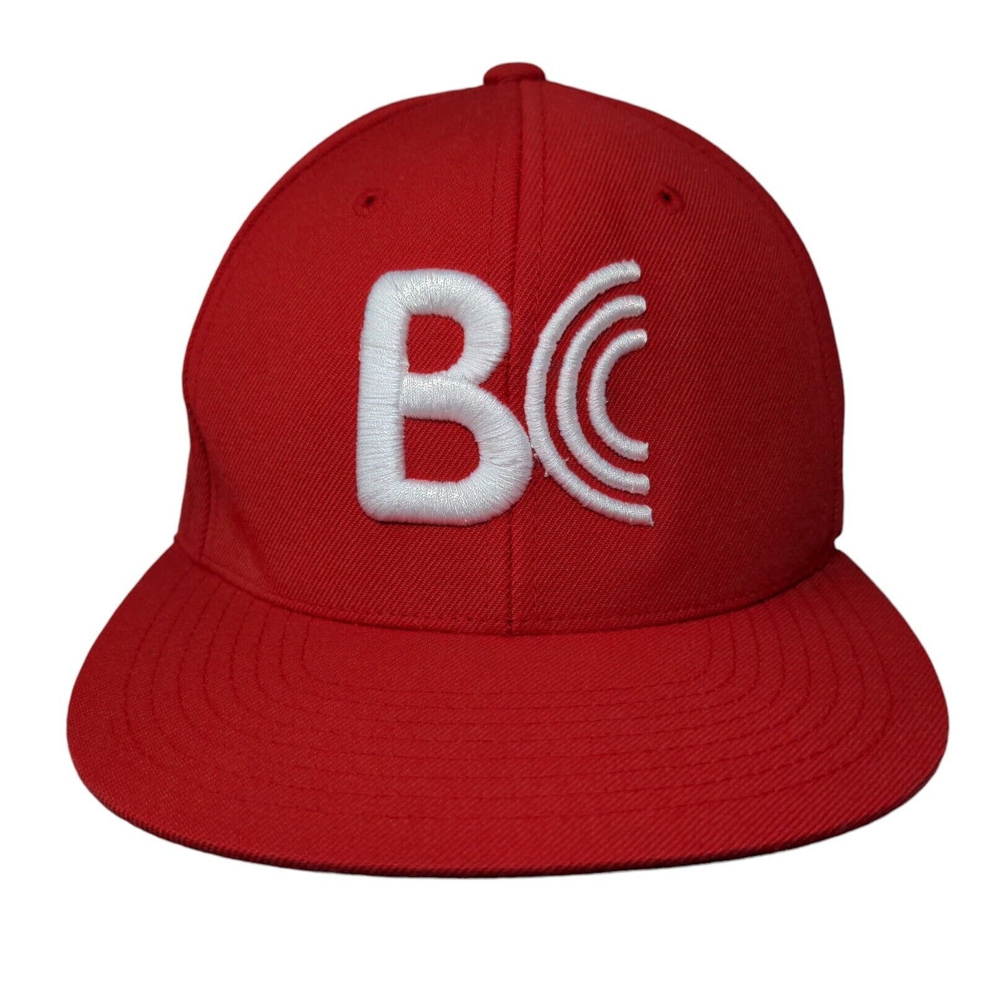 BC Brian Crower Snapback Hat Red One Size Embroidered Solid Yupoong