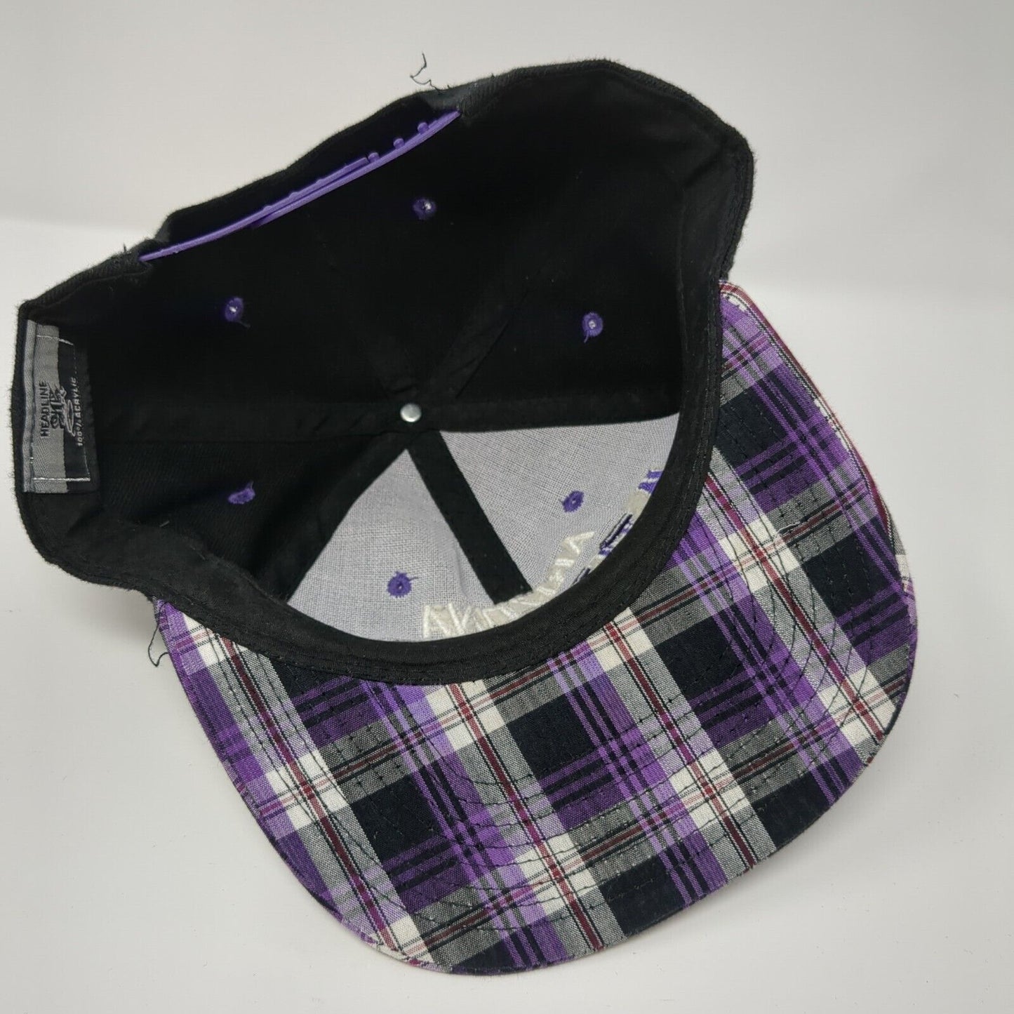 Arizona Snapback Hat Multicolor One Size Adjustable Embroidered Plaid Headline