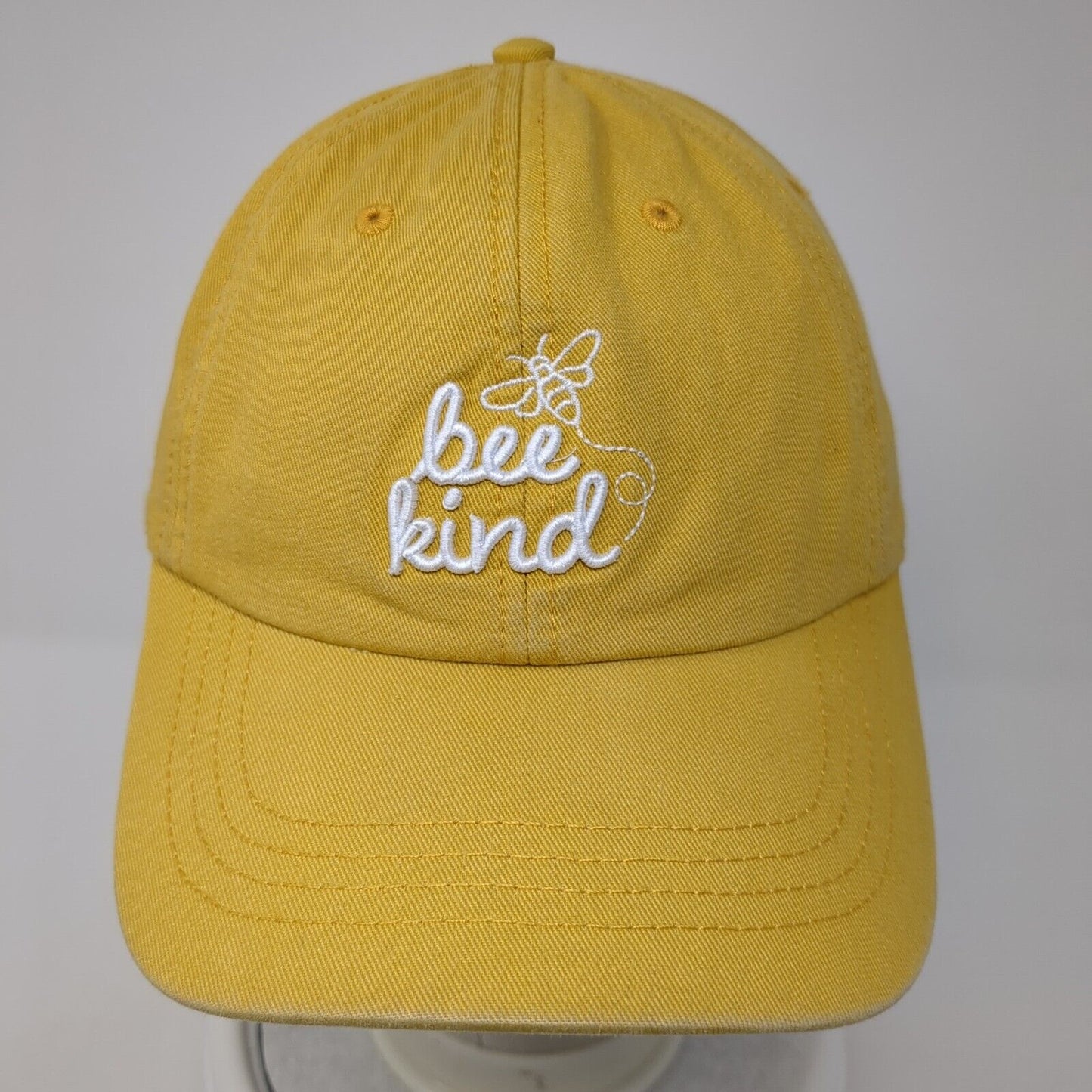 Bee Kind Slideback Hat Yellow OS Adjustable Embroidered 6 Panel State of Mind