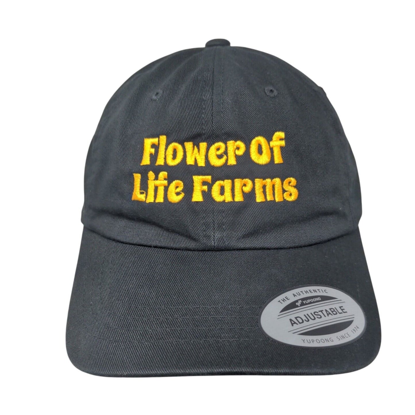 Flower Of Life Farms Slideback Hat Black One Size Embroidered Yupoong