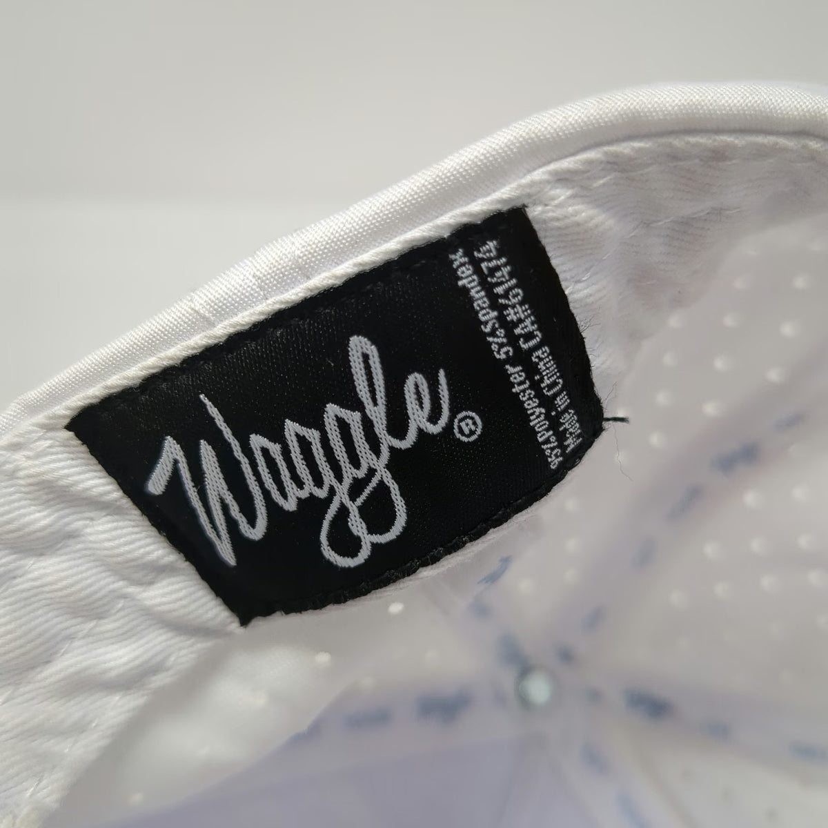 Waggle Trucker Hat White One Size Palm Tree Perforated Performance Snapback