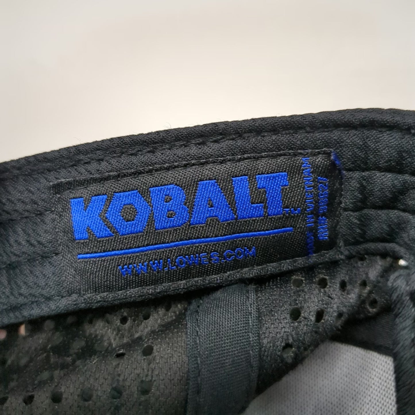 Kobalt Trucker Hat Black One Size Blue Logo Snapback Laser Cut Performance