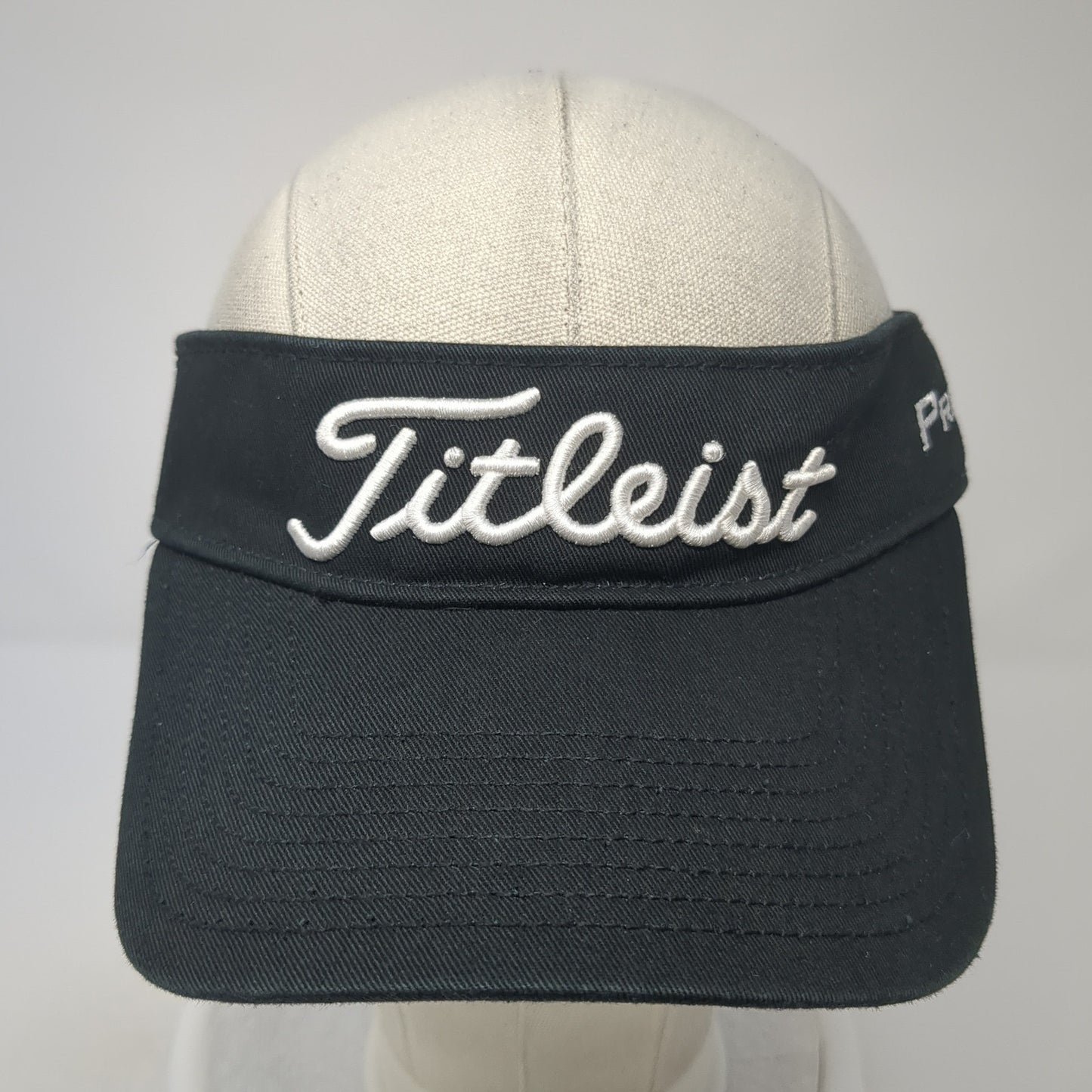 Titleist Pro V1 Strapback Visor Hat Black One Size Adjustable New Era