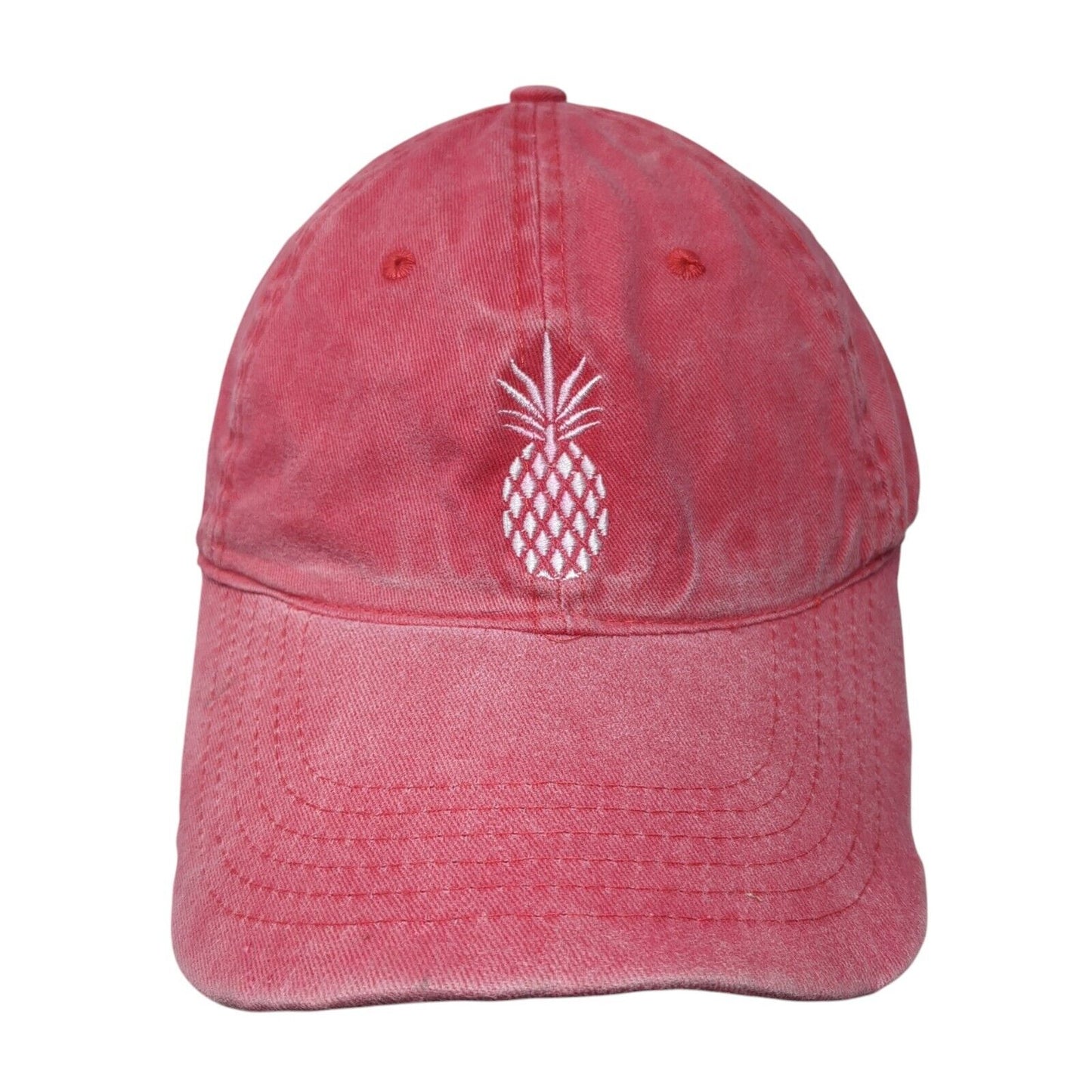 Pineapple Slideback Hat Red One Size Embroidered Adjustable 6 Panel