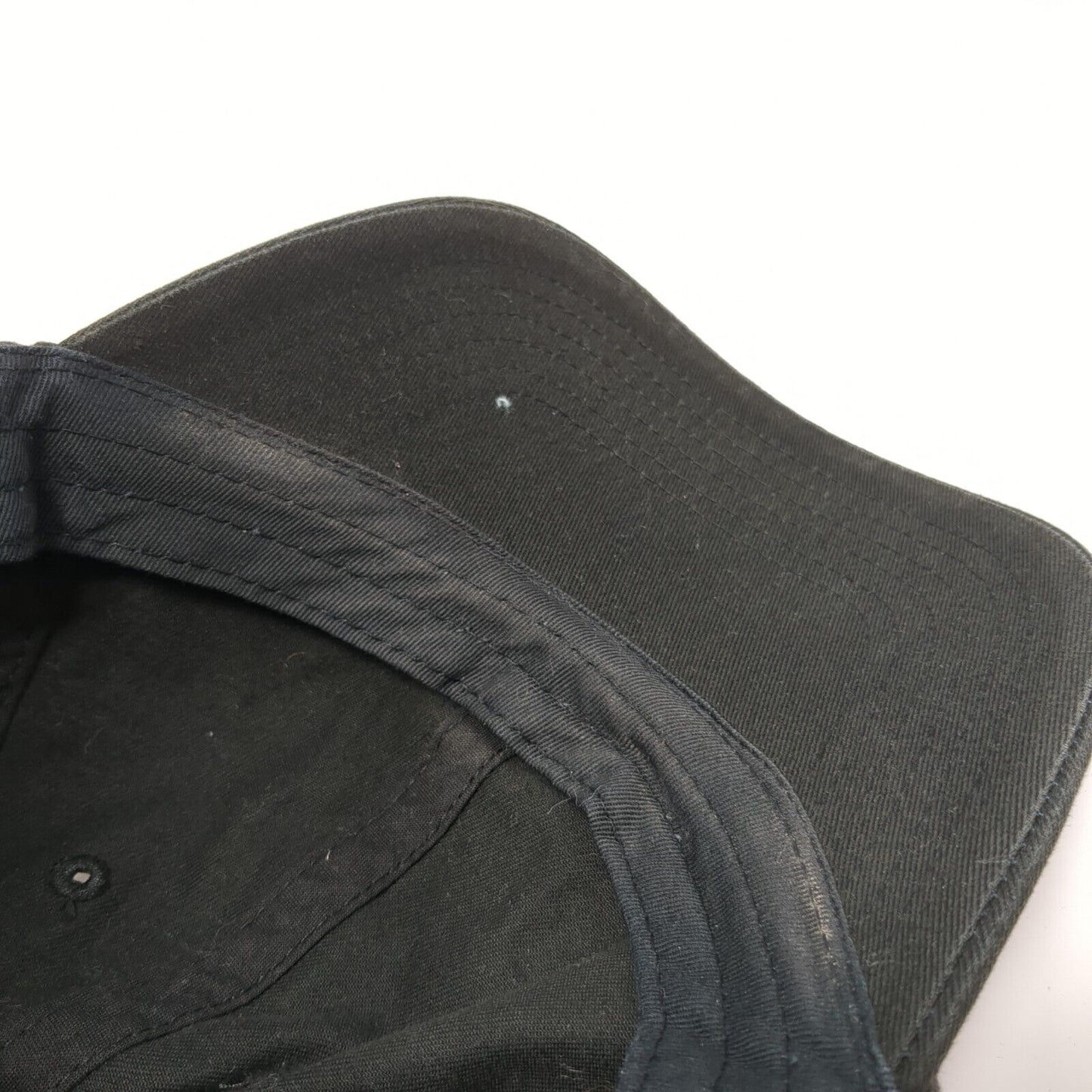 Views Slideback Hat Black One Size Adjustable Solid 6 Panel Vent Holes