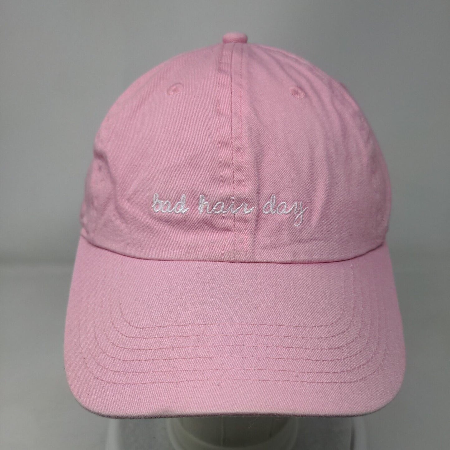 Bad Hair Day Slideback Hat Pink One Size Embroidered Adjustable
