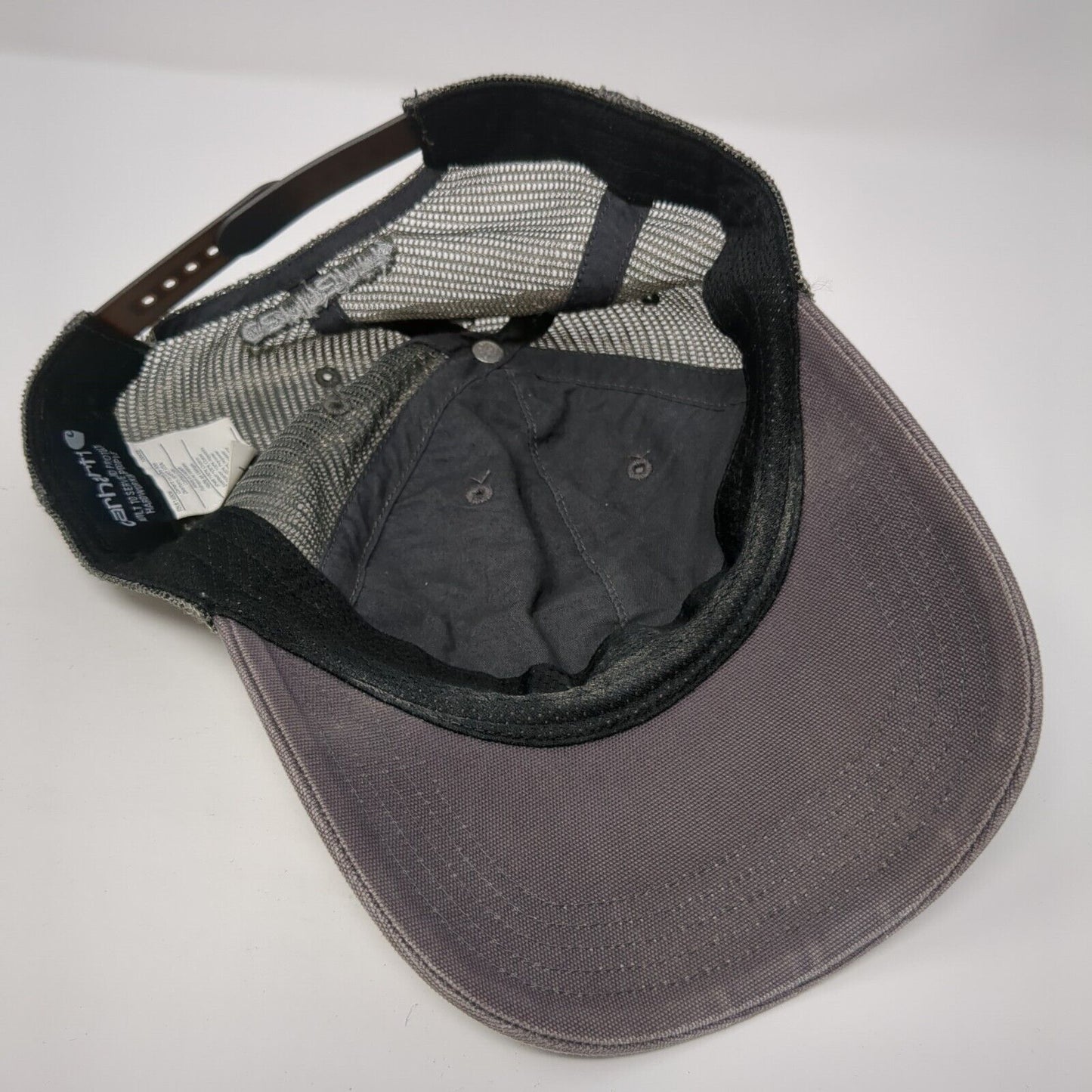 Carhartt Snapback Mesh Back Trucker Hat Gray One Size Adjustable 6 Panel