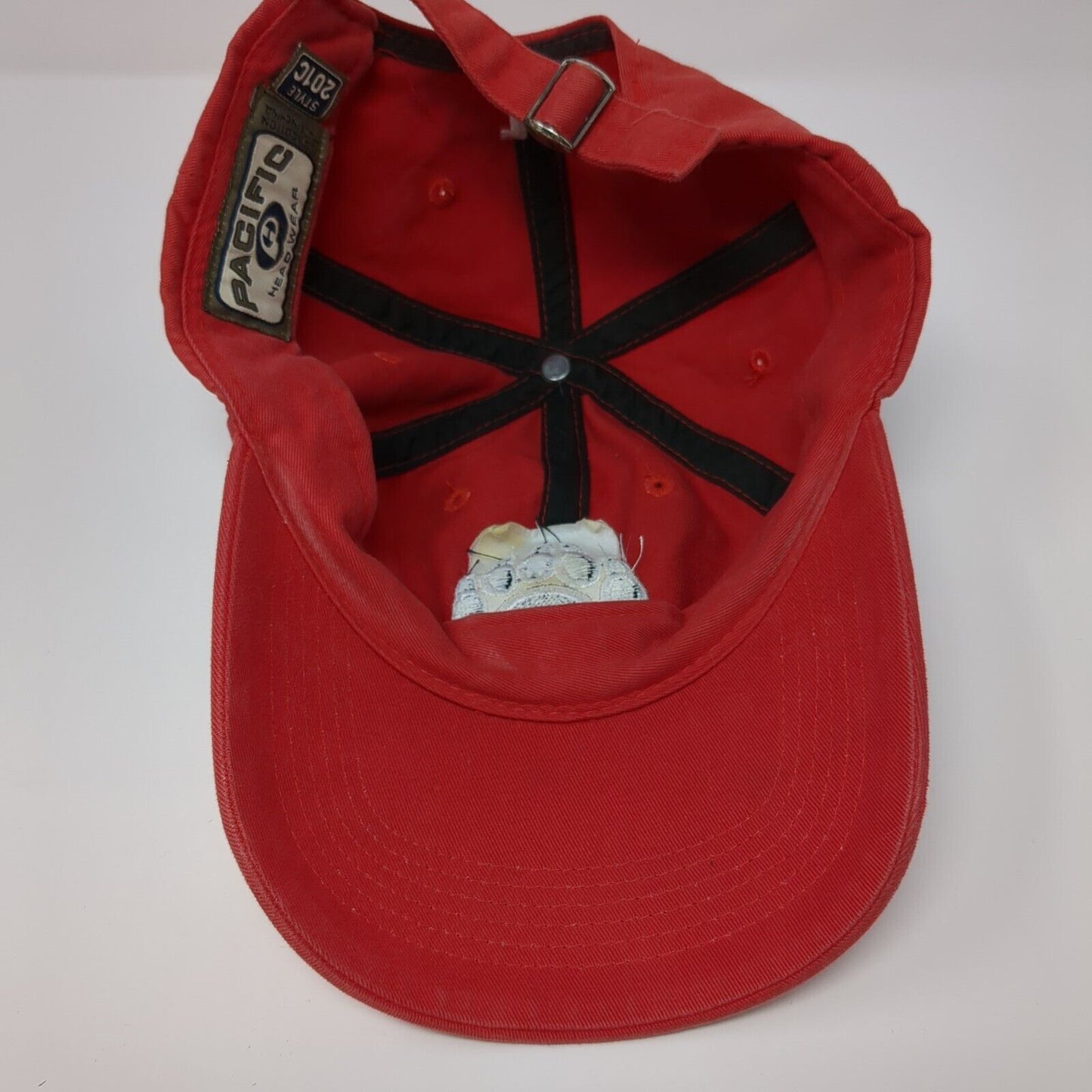 Bear Paw Slideback Hat Red OSFA Adjustable Embroidered Pacific Headwear