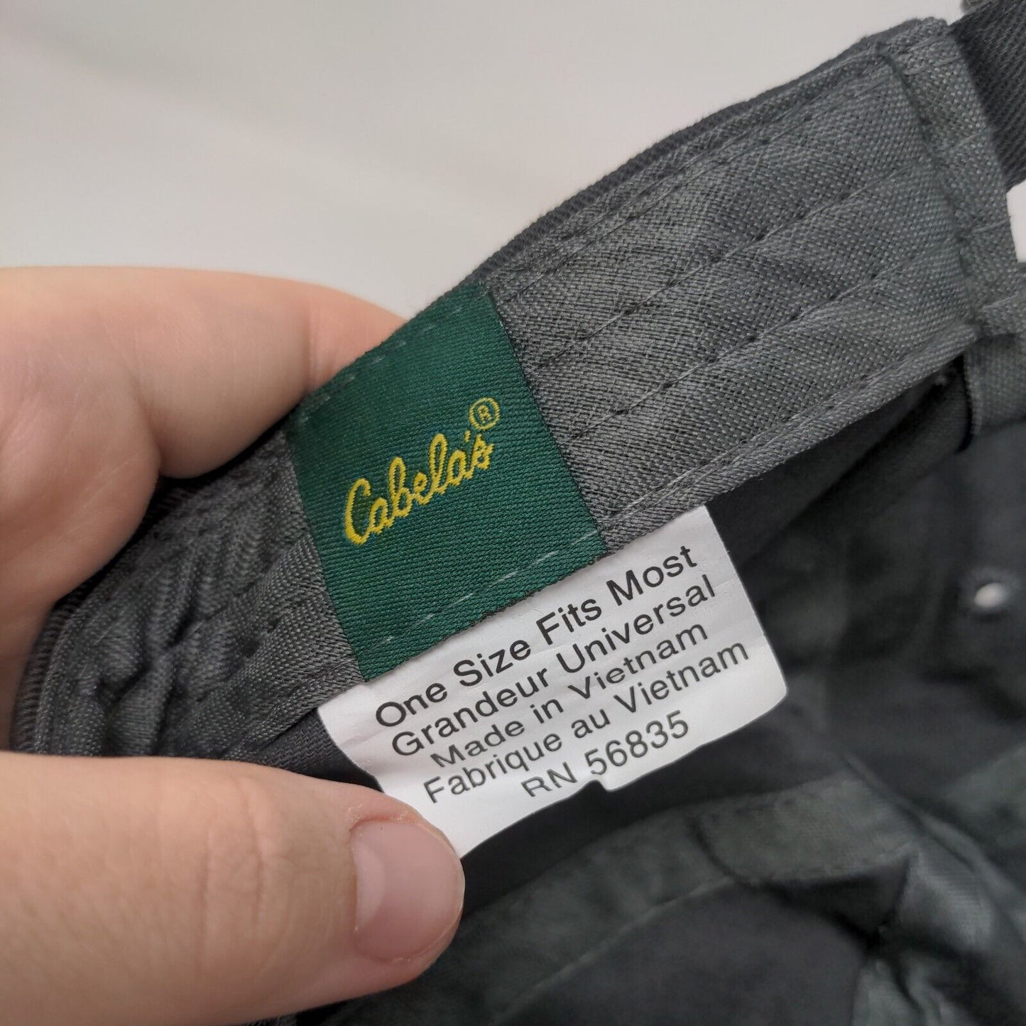 Cabela's Club Slideback Hat Gray OSFM Embroidered Adjustable Vented Holes