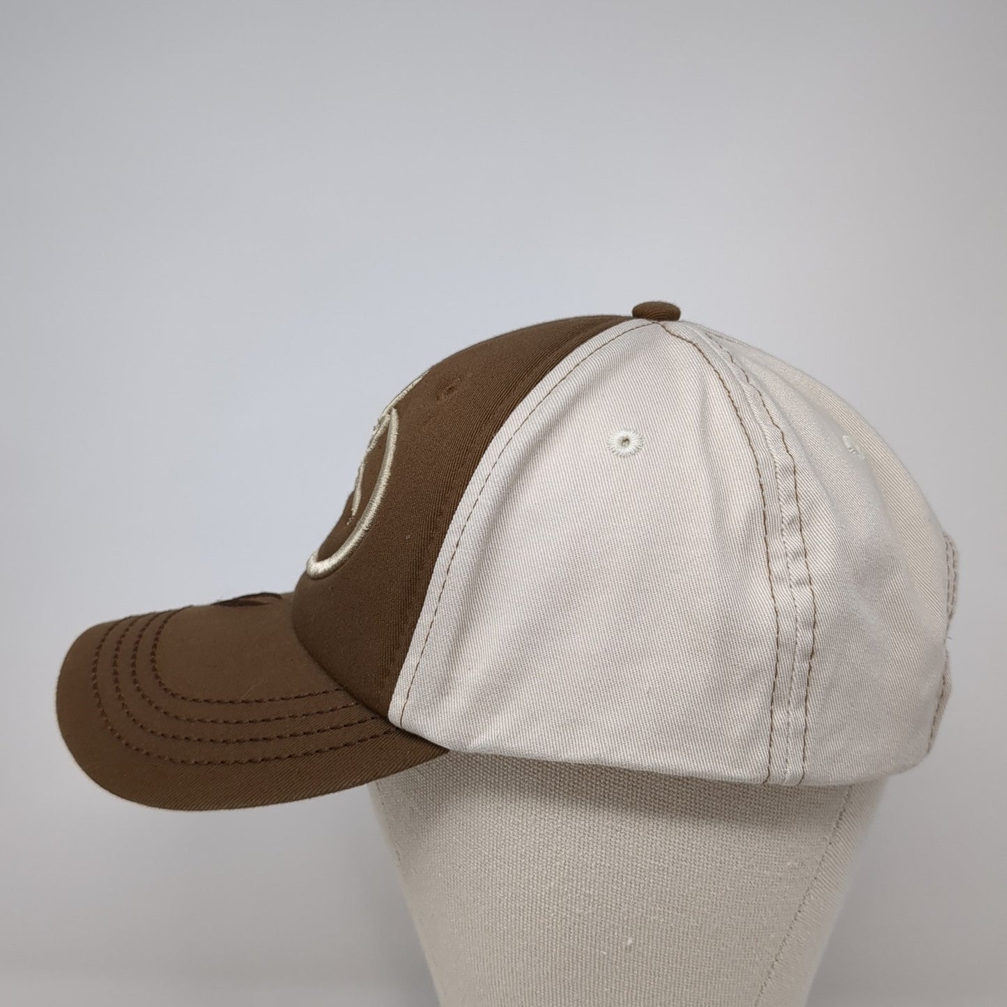 RMEF Volunteer Strapback Hat Brown One Size Colorblock Embroidered Logo