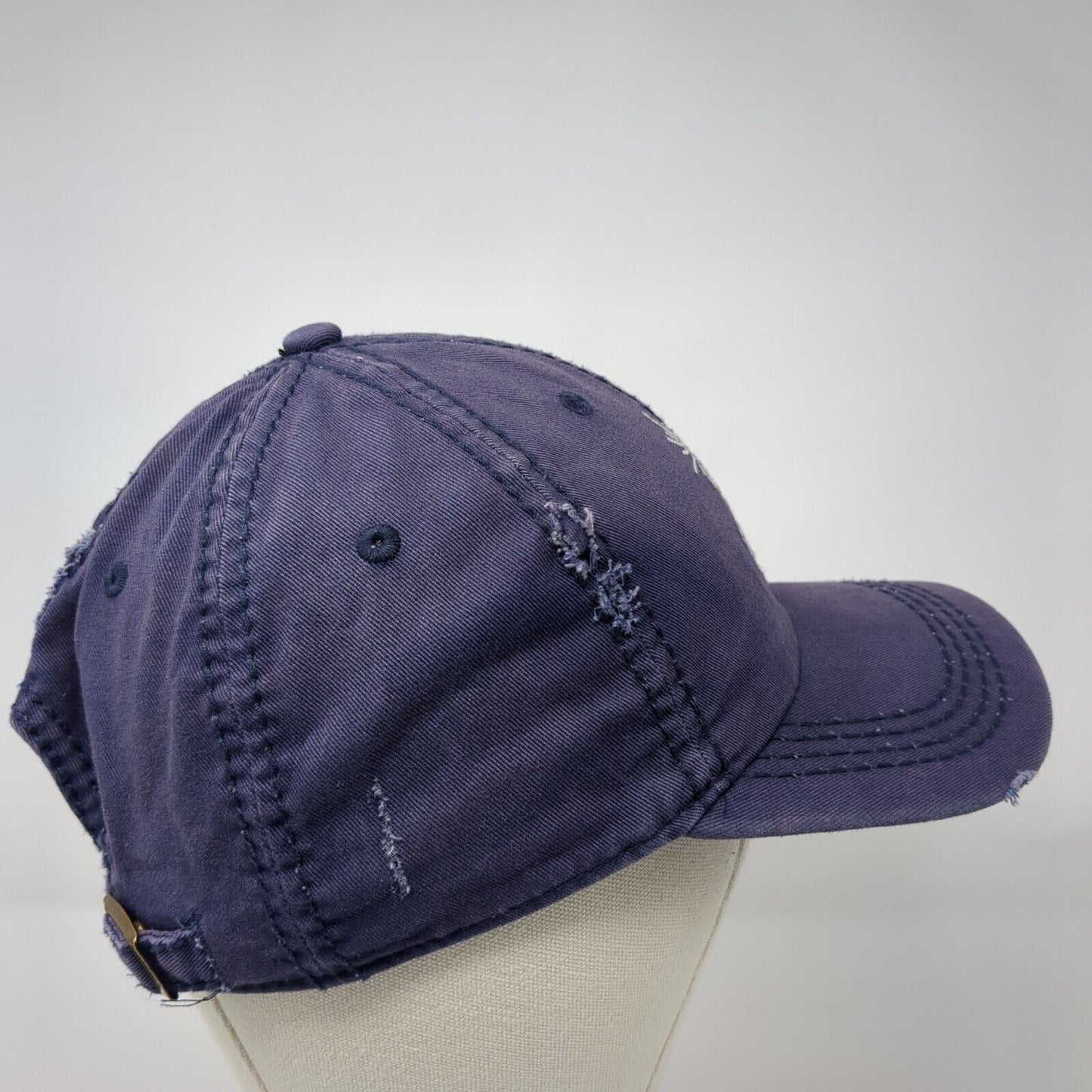 Life Is Good Slideback Hat Blue One Size Embroidered Solid 6 Panel