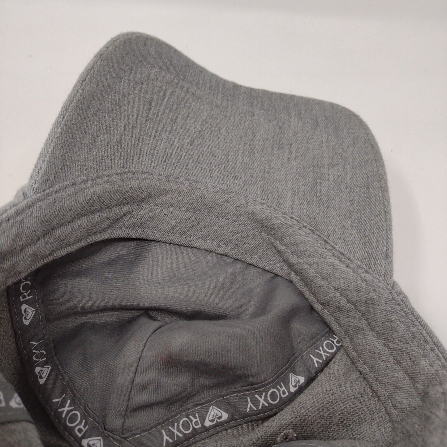 Roxy Strapback Hat Gray OSFA Adjustable Embroidered Solid Vent Holes