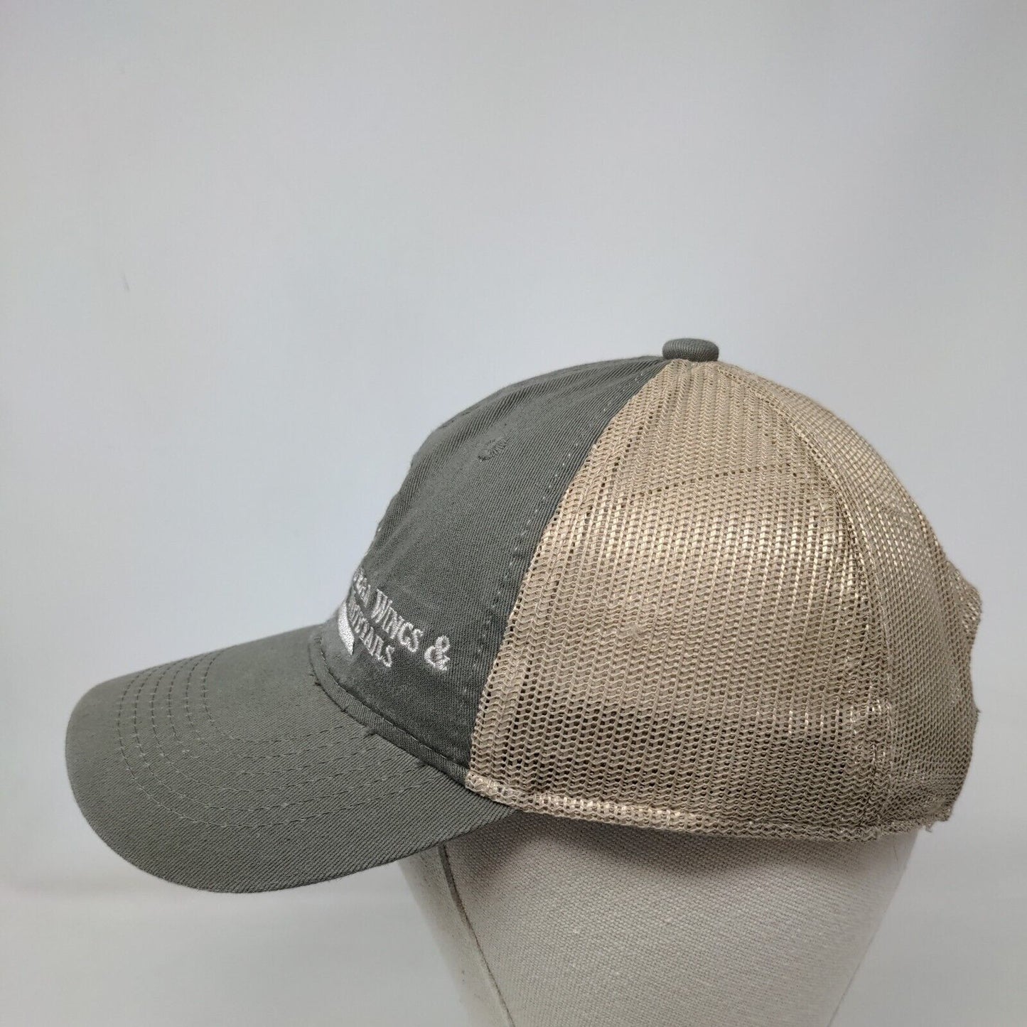 Delta Wings & Whitetails Strapback Mesh Back Trucker Hat Grayish-Brown Adult