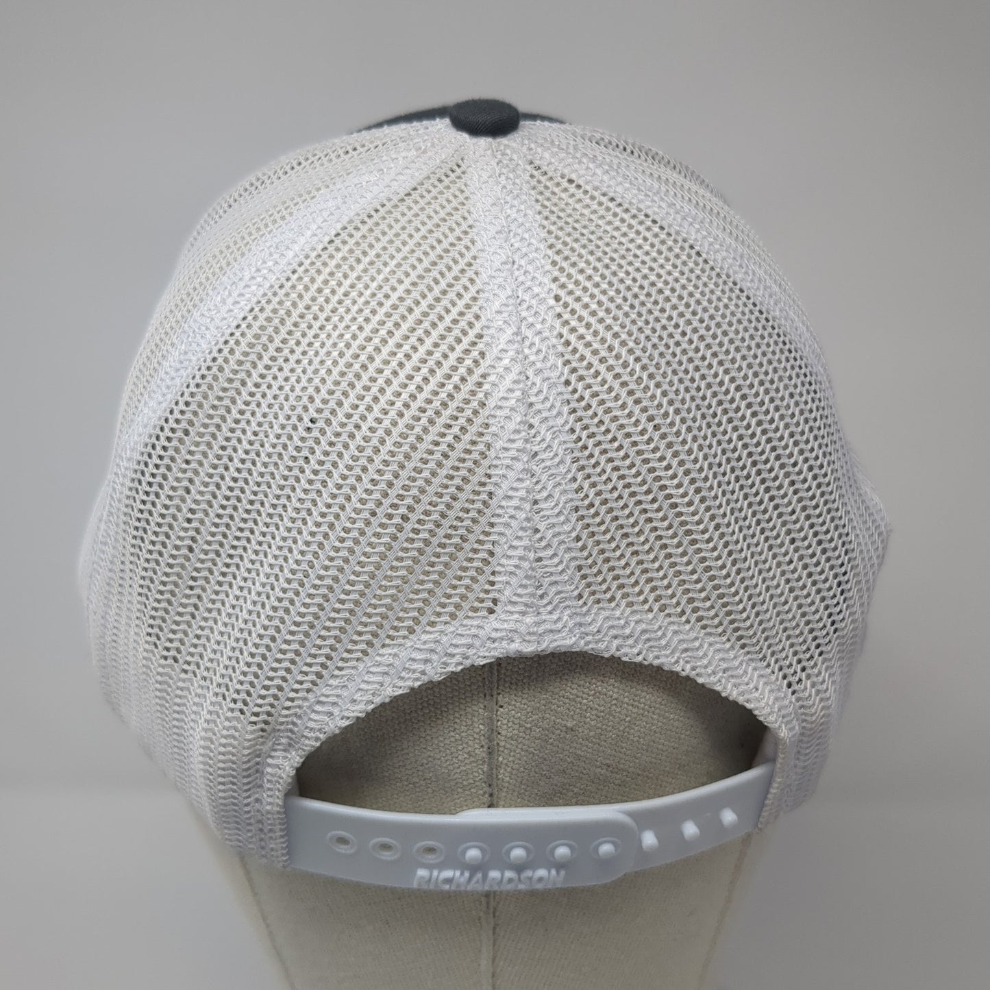 Richardson Snapback Trucker Hat Gray One Size Adjustable Embroidered Mesh Back