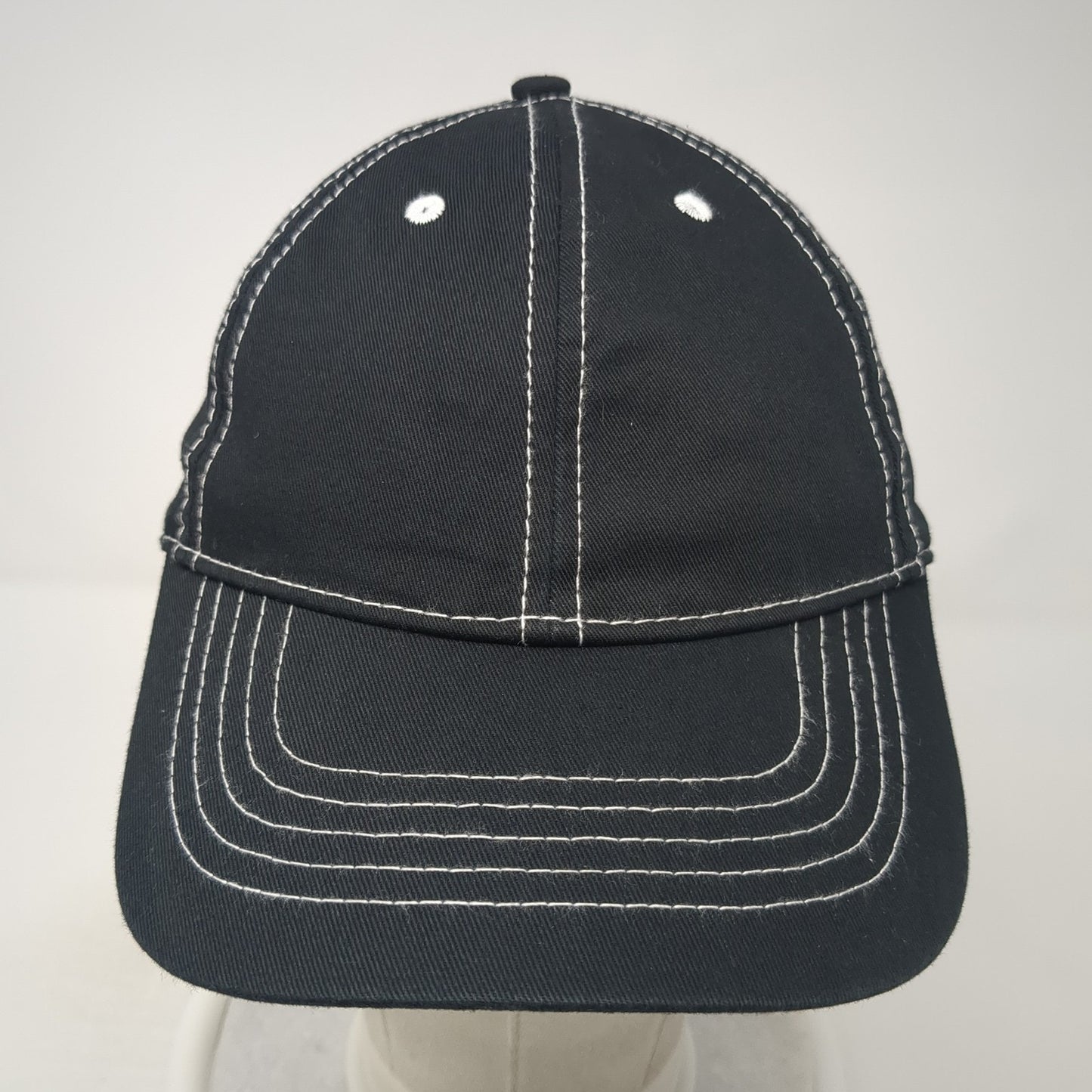 Unbranded Strapback Baseball Cap Black One Size Adjustable 6 Panel Blank
