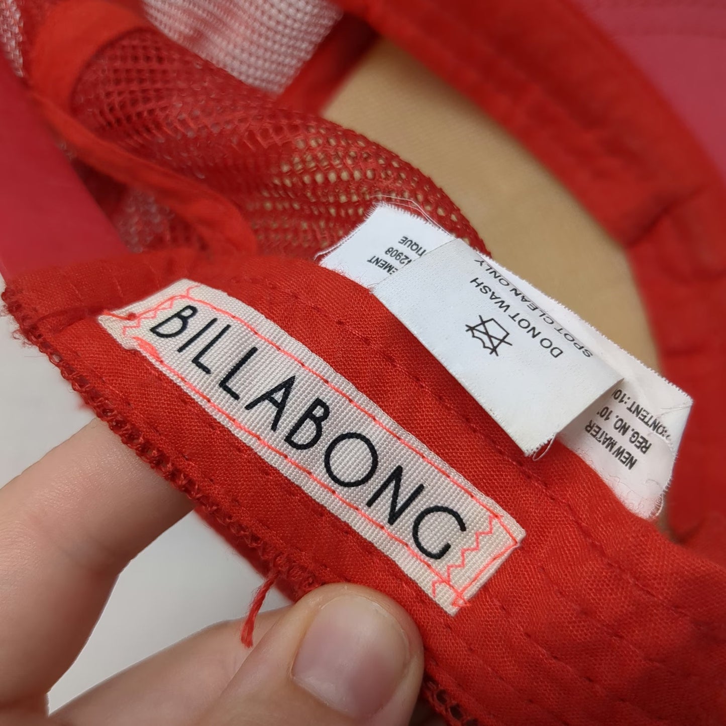 Billabong Trucker Hat Red One Size Surf Graphic Mesh Back Snapback Adjustable