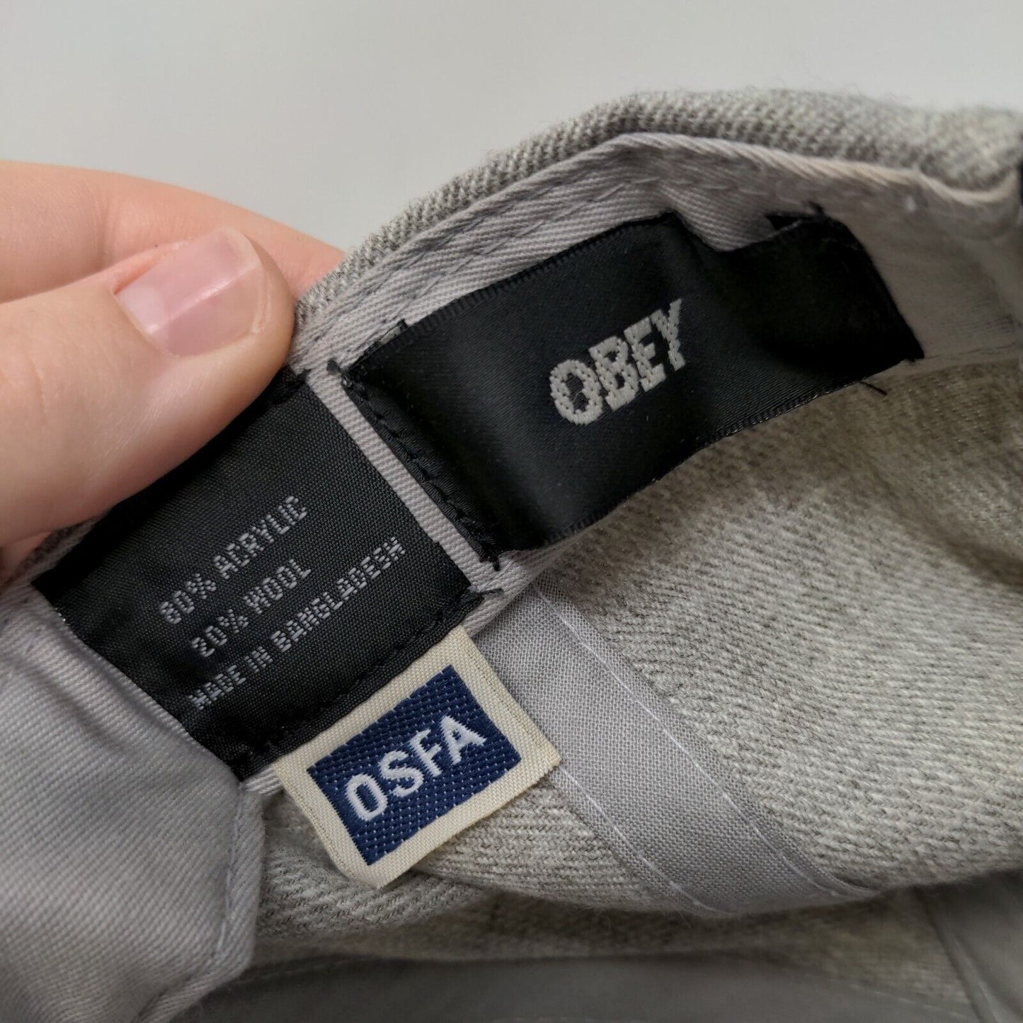 OBEY Posse Snapback Hat Gray OSFA Embroidered Vent Holes Colorblock