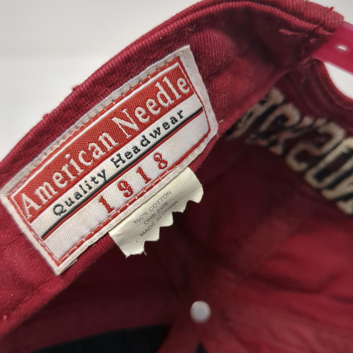 American Needle Snapback Hat Red One Size Jackson Hole Wyoming Distressed Bison