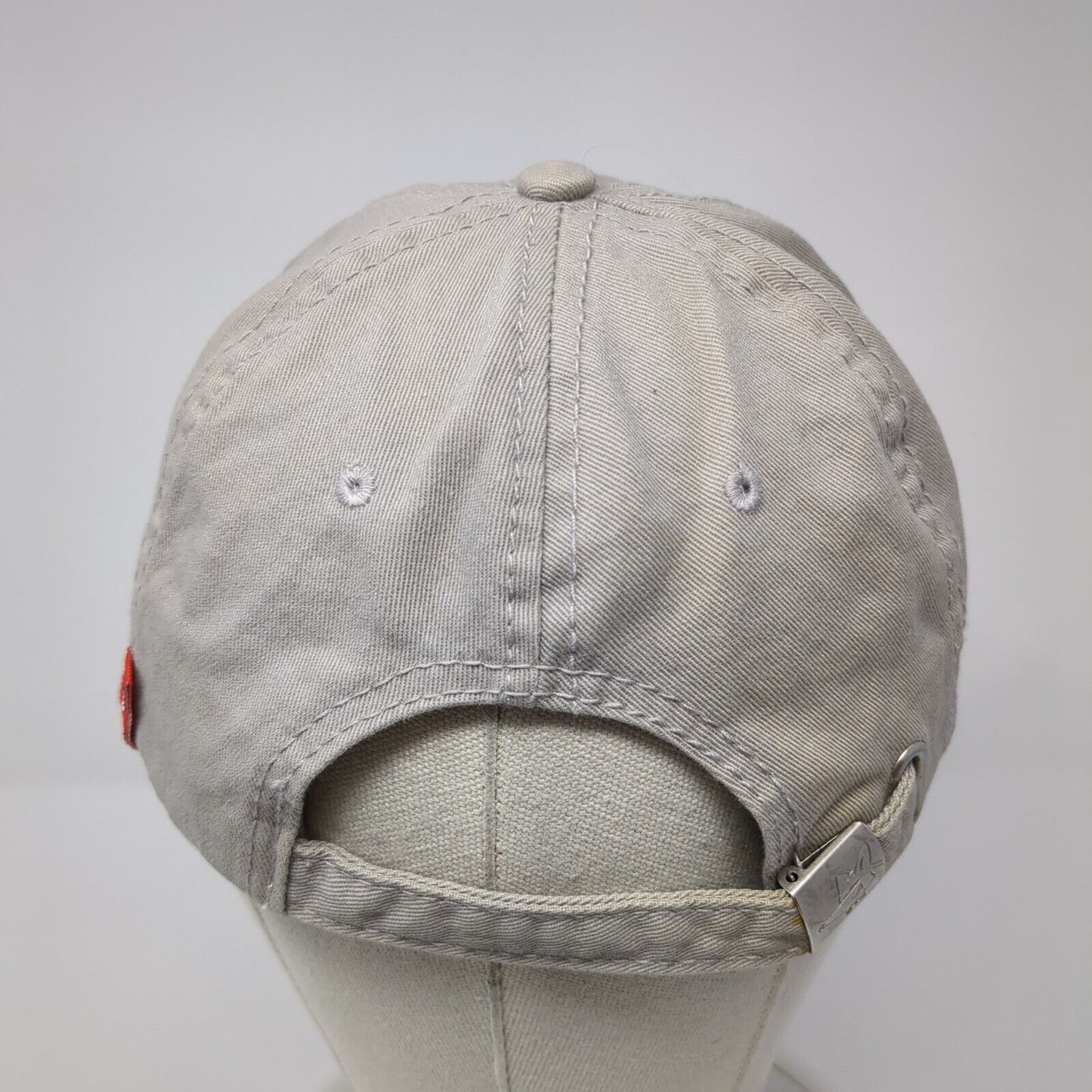 Amsterdam Slideback Hat Tan One Size Adjustable Embroidered Distressed Fox Head