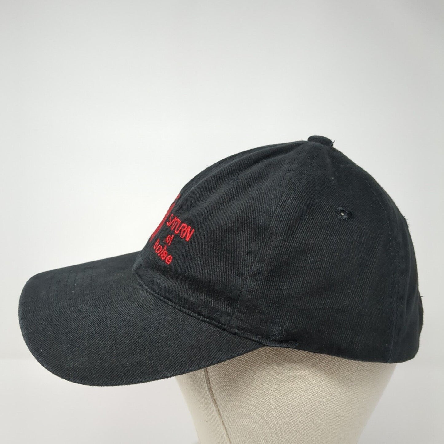 Saturn Of Boise Slideback Hat Black One Size Adjustable Embroidered Sportsman