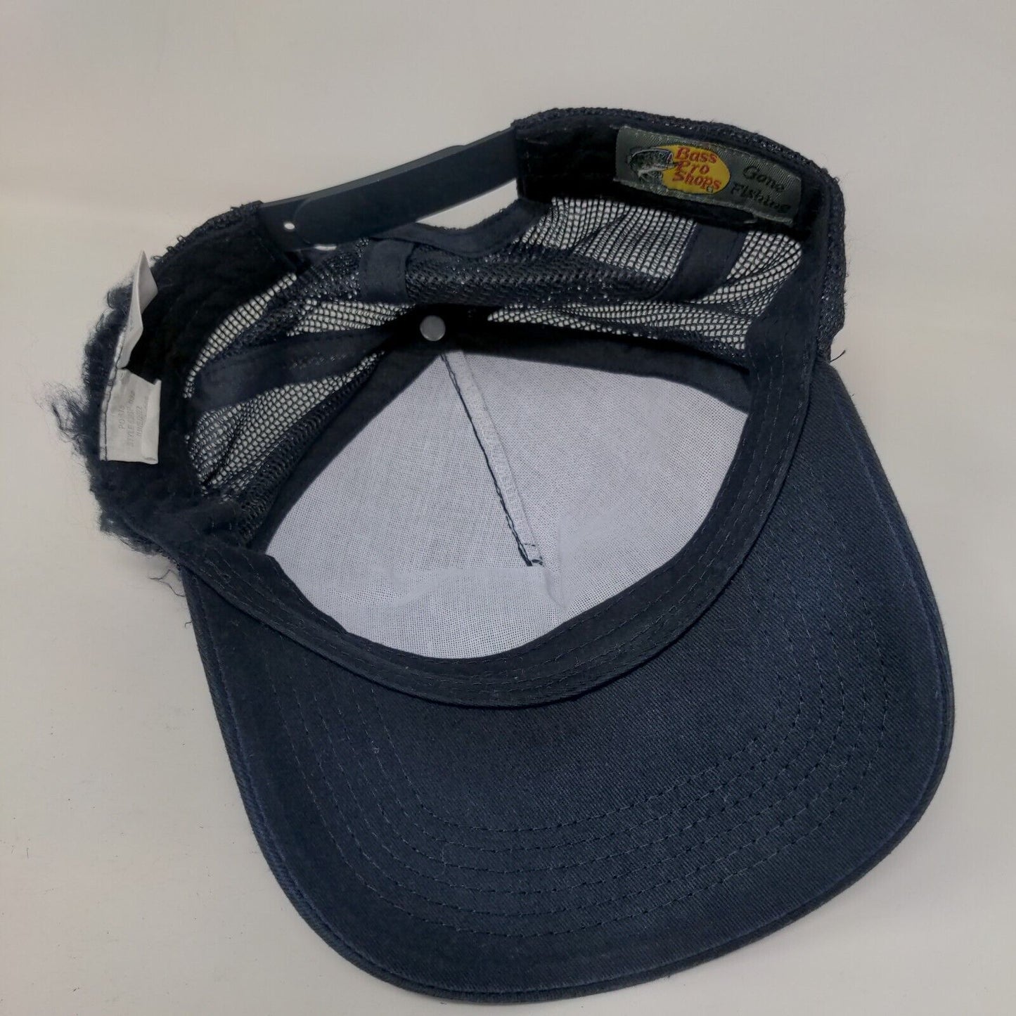 Bass Pro Shops Snapback Trucker Hat Blue OSFM Adjustable Mesh Back Gone Fishing
