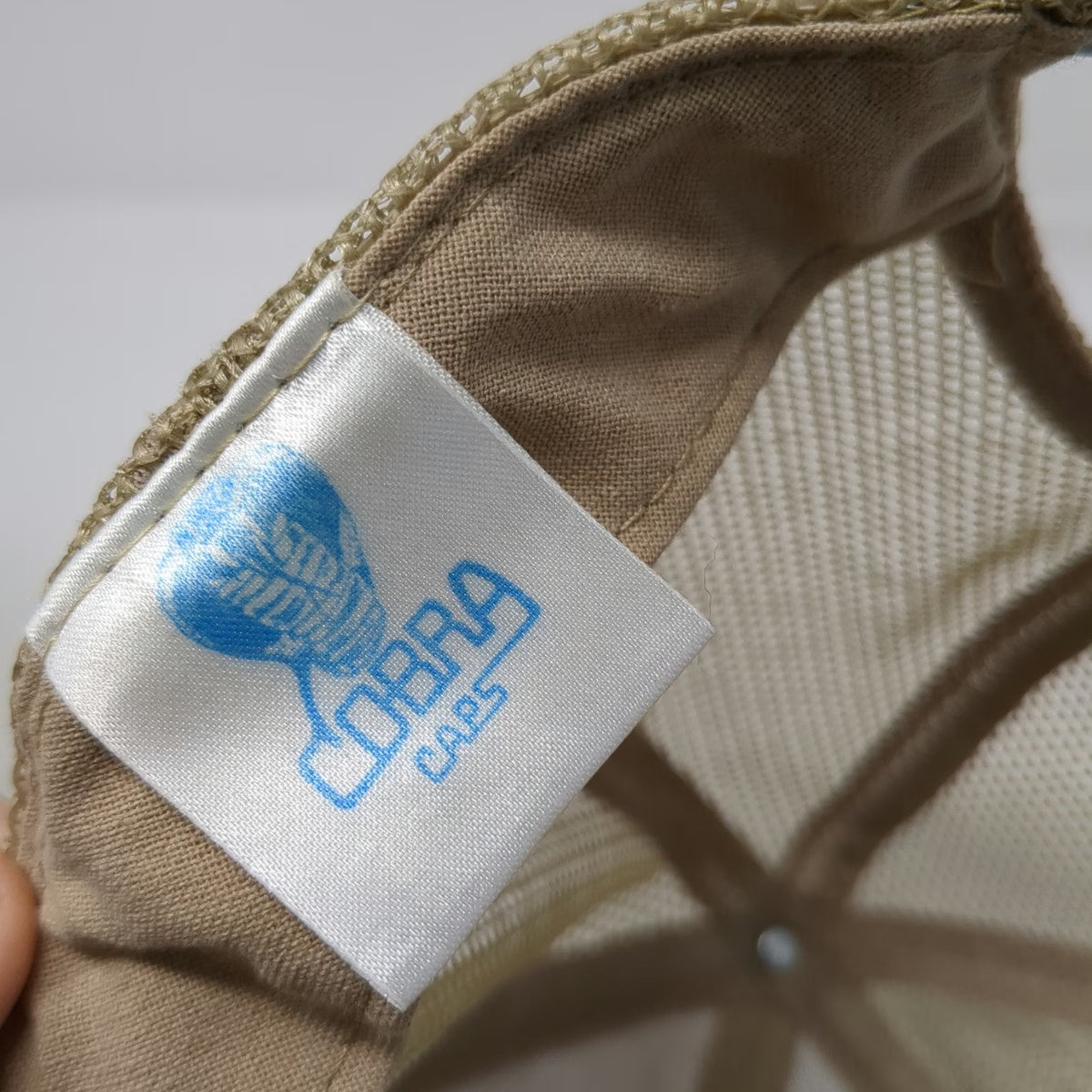 Cobra Caps Trucker Hat Beige Blue One Size Mesh Snapback NECO Omaha Embroidered