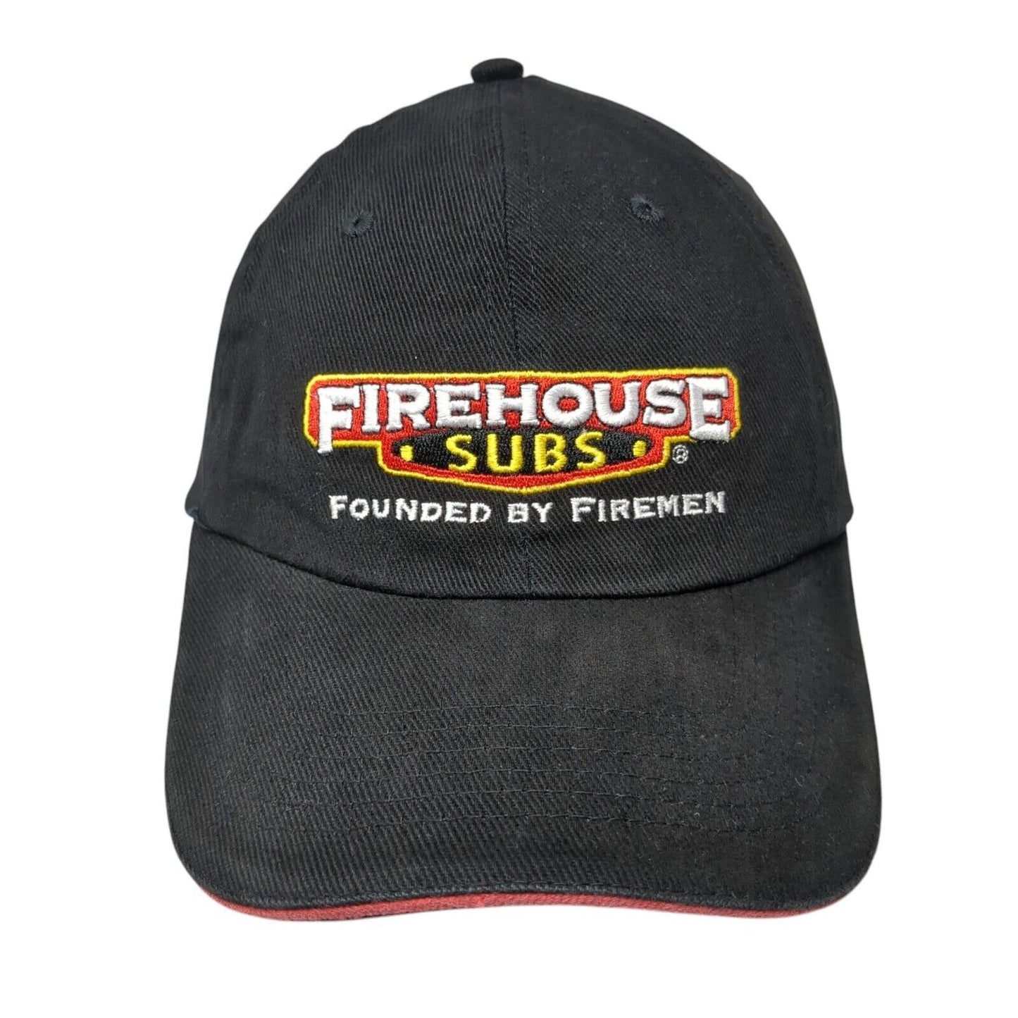 Firehouse Subs Founded by Firemen Slideback Hat Black OS Adjustable Embroidered