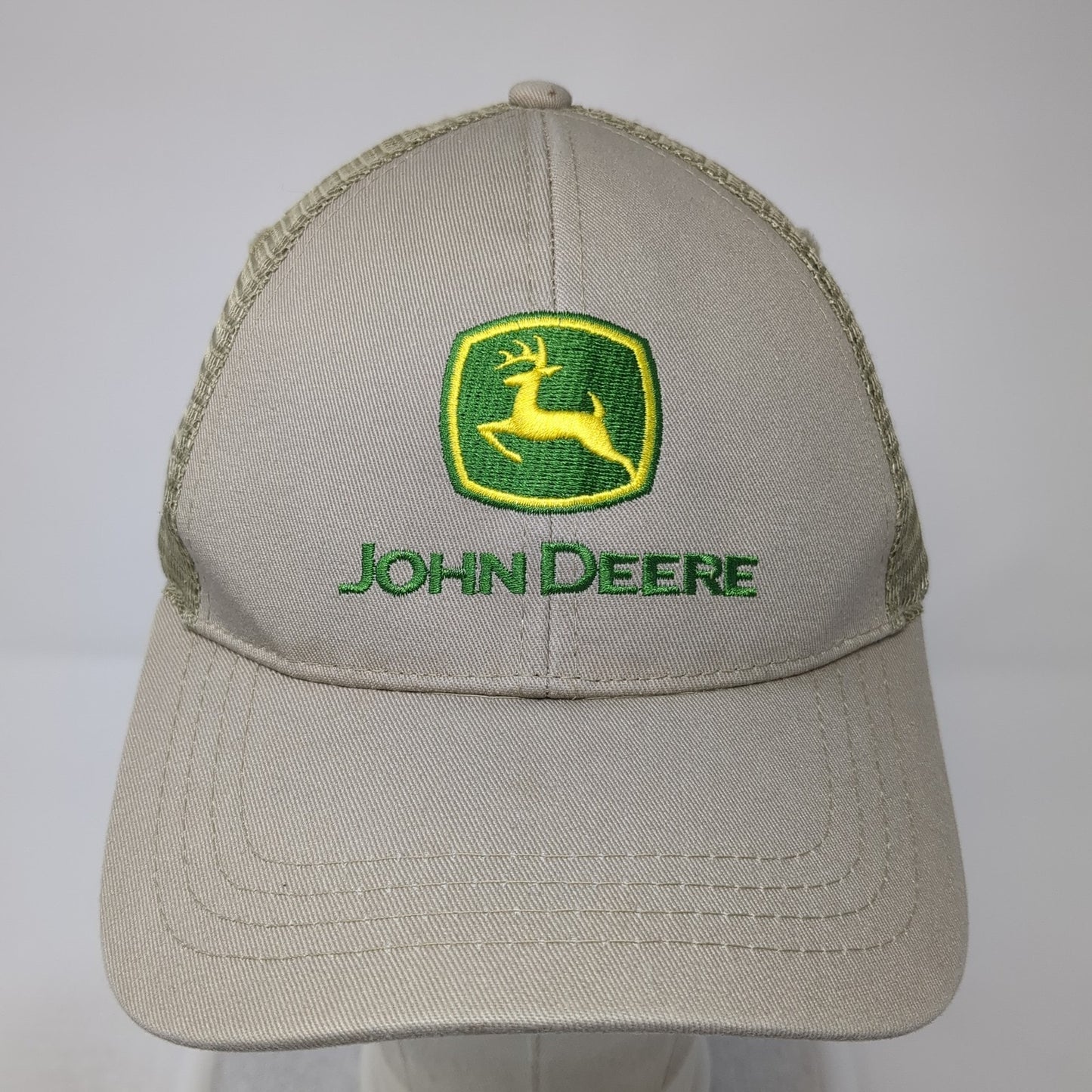 John Deere Snapback Trucker Hat Brown One Size Adjustable Mesh Back 6 Panel