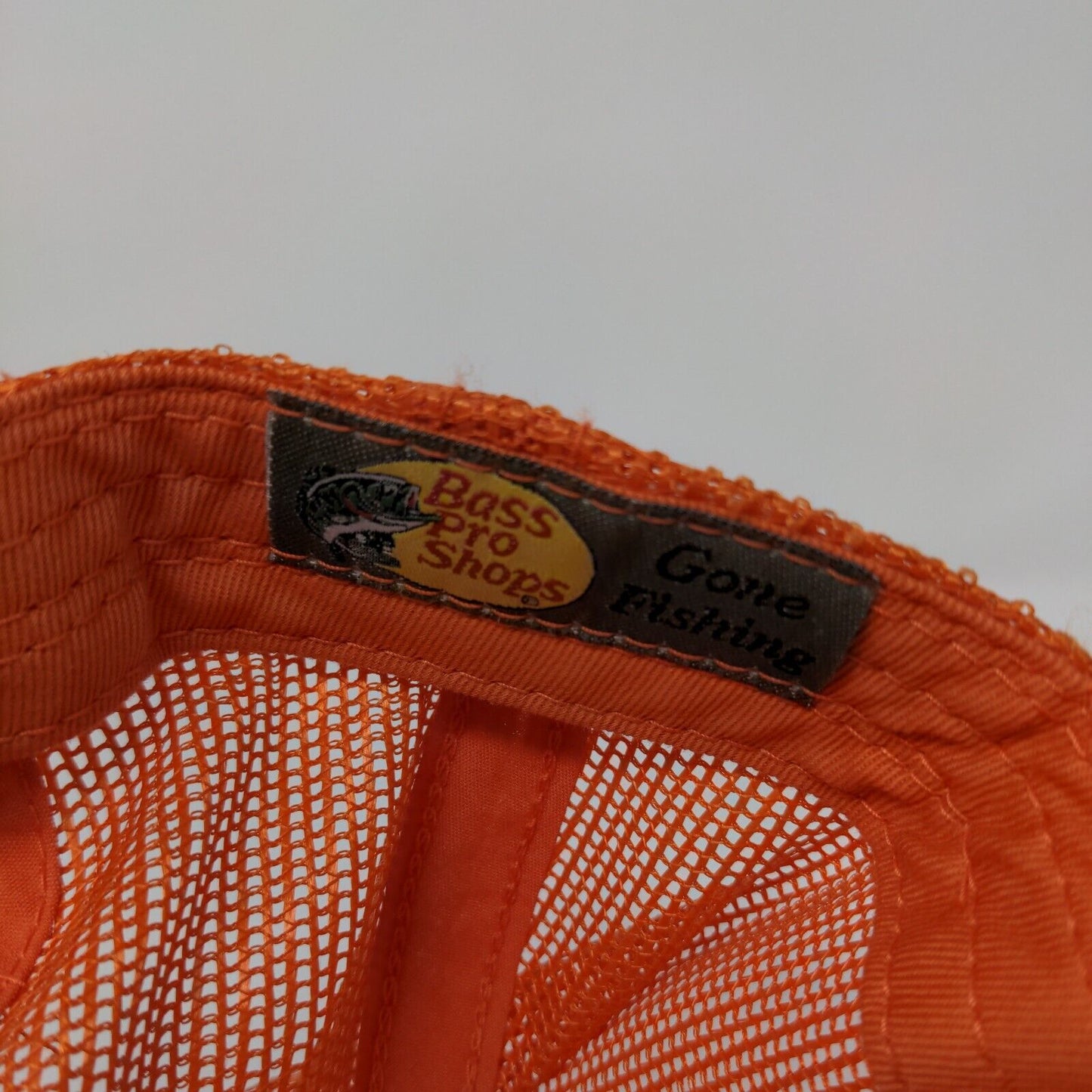 Bass Pro Shops Snapback Trucker Hat Orange OSFM Adjustable Mesh Gone Fishing