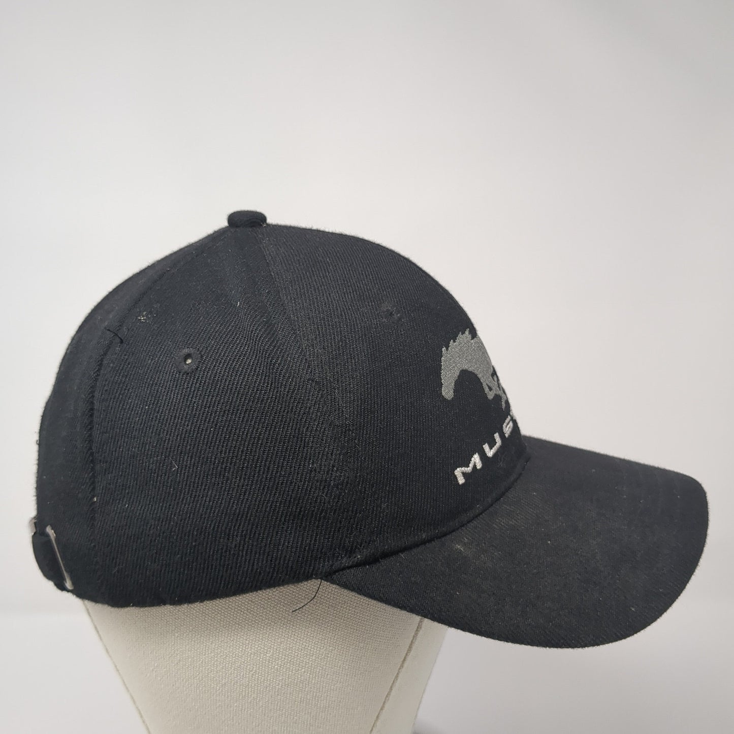 Mustang Slideback Hat Black One Size Adjustable Embroidered Open Road