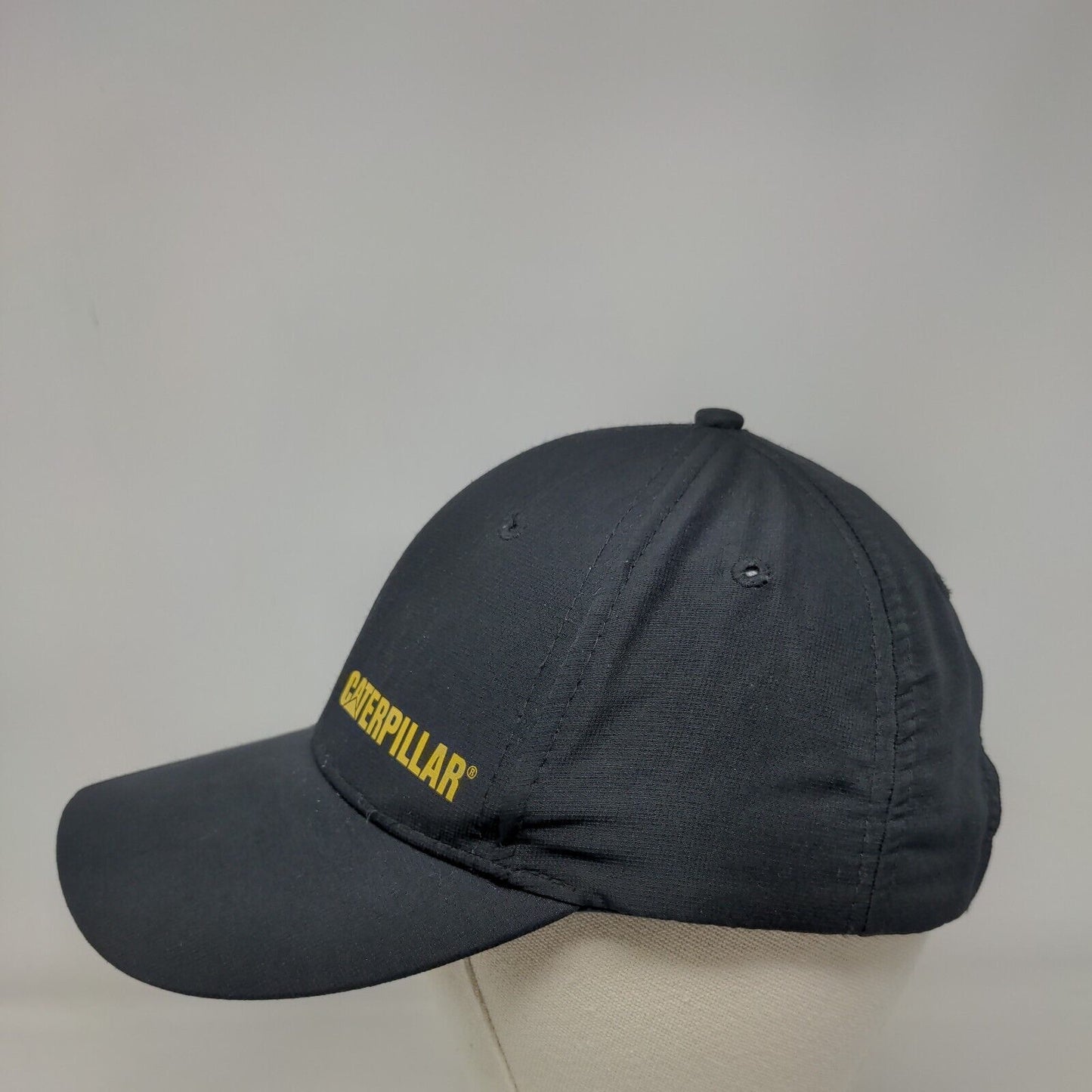 Caterpillar Slideback Hat Black One Size Adjustable Vented Holes Polyester