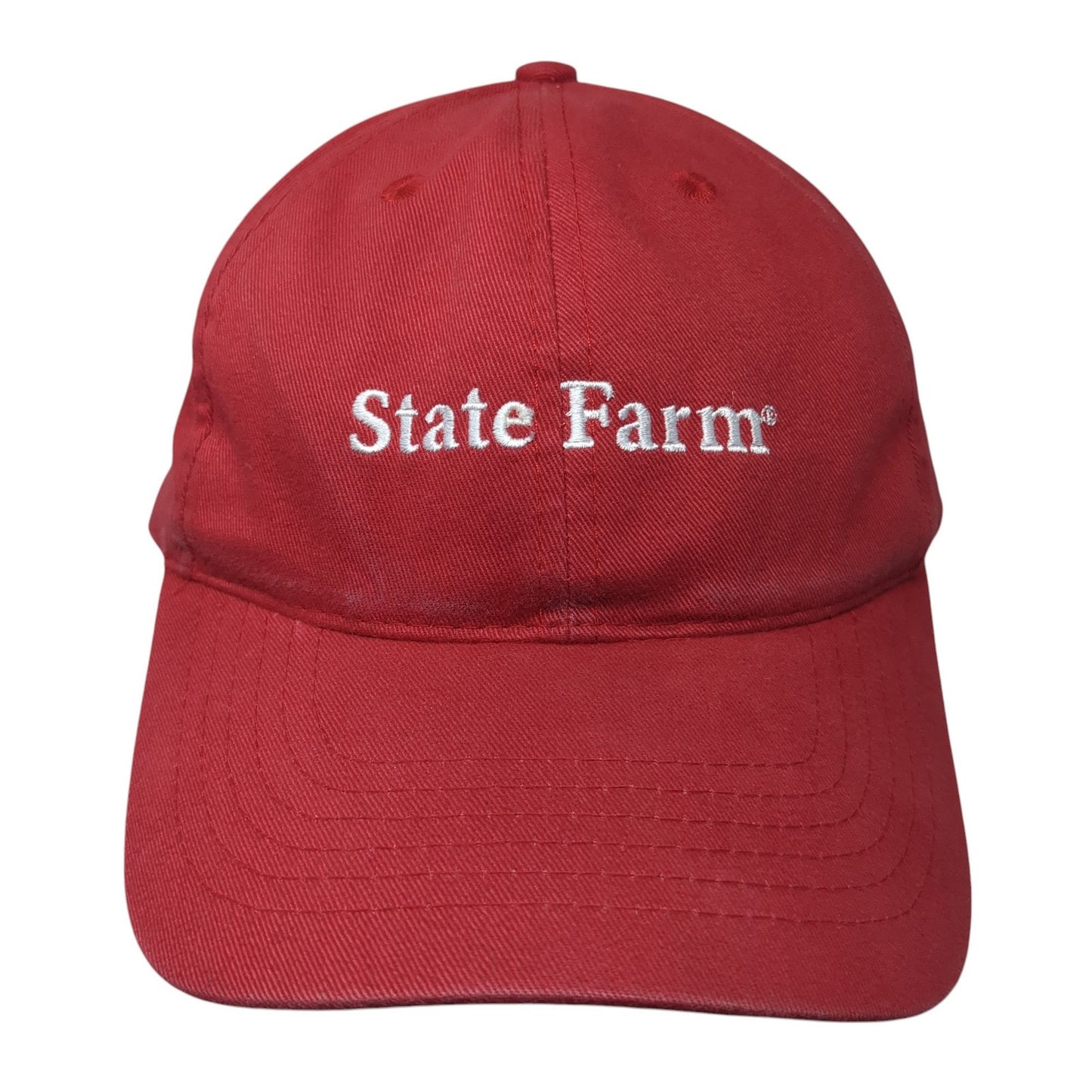 State Farm Strapback Hat Red One Size Adjustable Embroidered AMC Deluxe