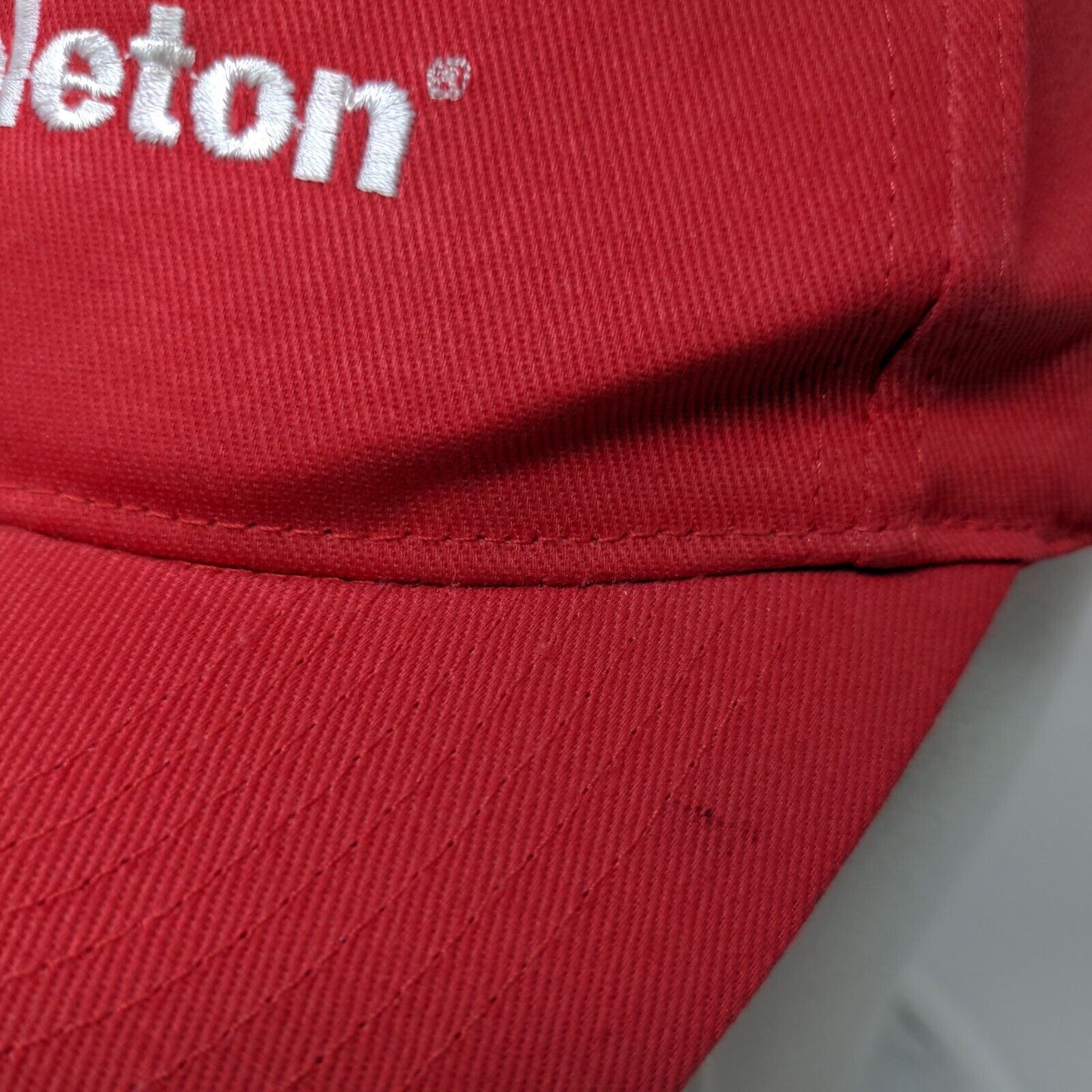 Appleton Strapback Hat Red OSFA Adjustable Embroidered Vented Holes 6 Panel KC