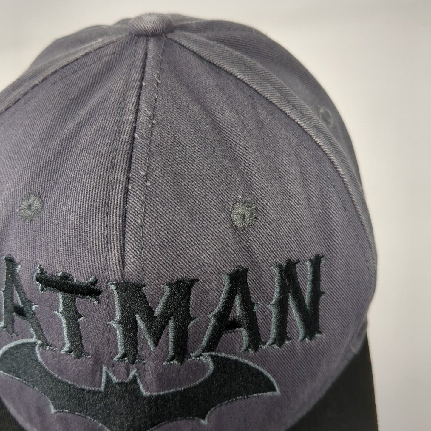 Batman Snapback Hat Gray One Size Adjustable Embroidered 6 Panel DC Comics