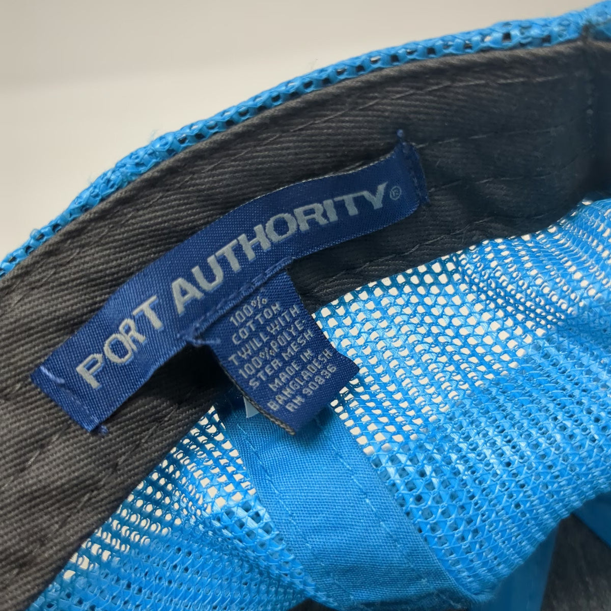 Port Authority Trucker Hat Gray Blue One Size Mesh Snapback Embroidered Logo